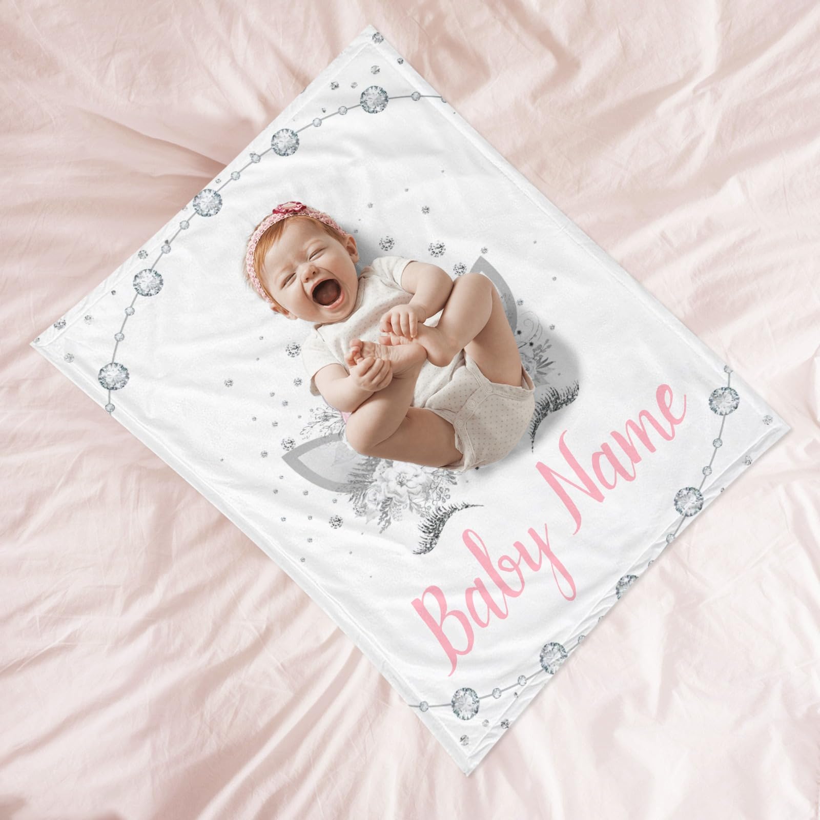 Personalized Baby Blanket with Name - Custom Elephant Blanket for Boys & Girls | Super Soft Newborn Blanket, Nursery Decor, Neutral Baby Shower Gift | Perfect for Cuddling, Swaddling & Nursery Decorations