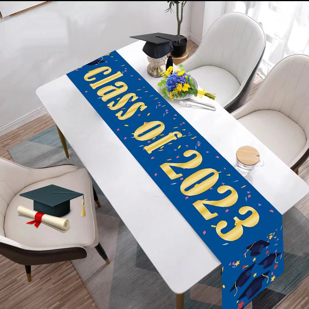 2022 Graduation Table Runner - Decorative Tablecloth for Graduation Party Decorations & Celebrations - Perfect for Commencement Ceremonies, Banquets, and Photo Backdrops