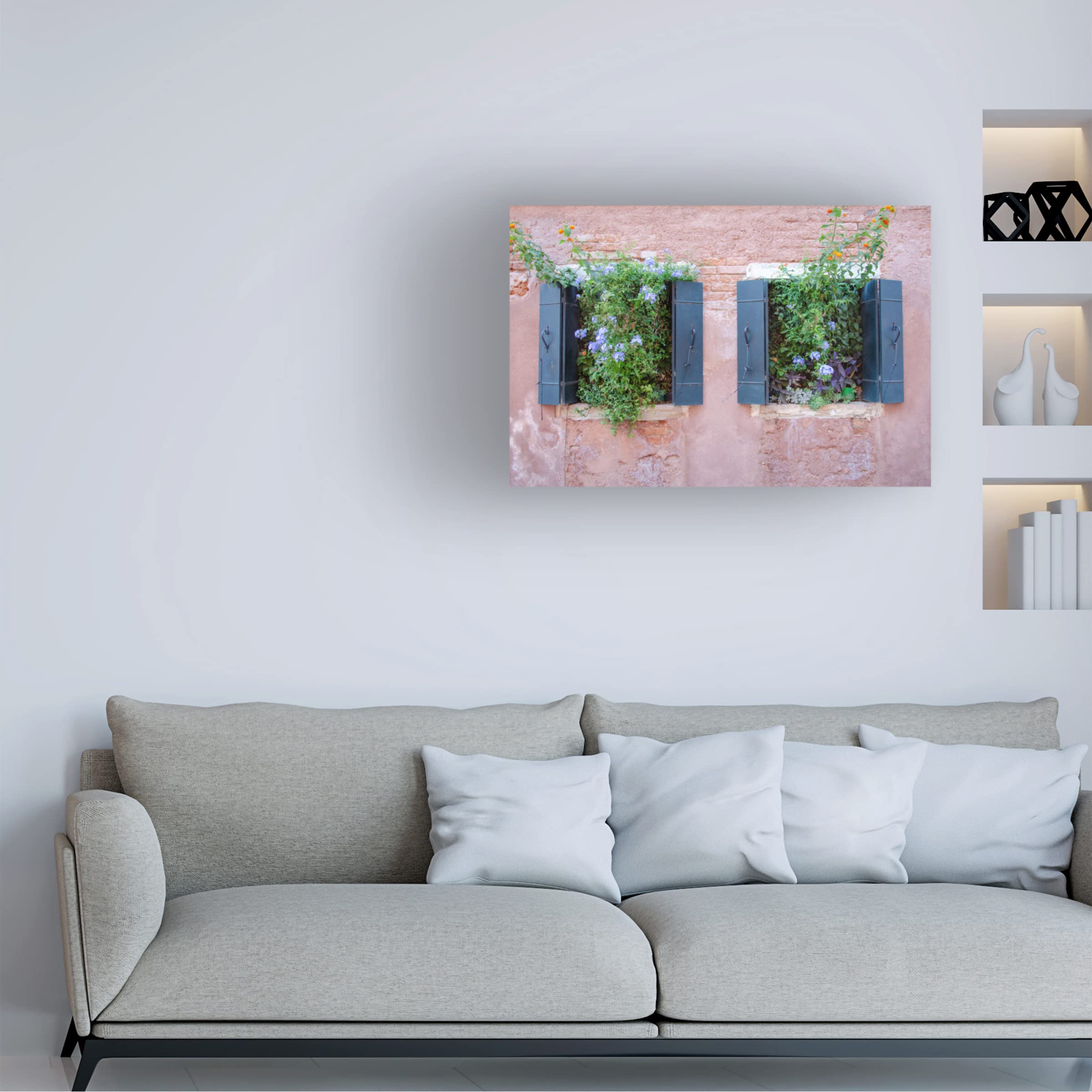 Laura DeNardo Italian Window Flowers II Canvas Art Print - Handmade Floral Wall Decor for Living Room, Bedroom & Office - Perfect Gift for Home & Wedding Decor