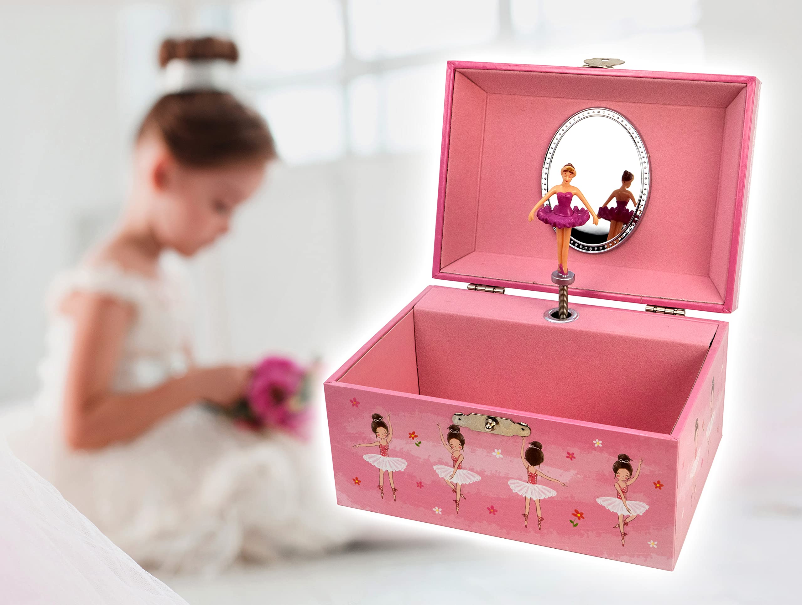 San Francisco Music Box Company - Ballet Dancing Keepsake Musical Jewelry Box with Mirror | Elegant Gift for Dancers, Ballerinas & Music Lovers | Perfect for Birthdays, Anniversaries & Special Occasions