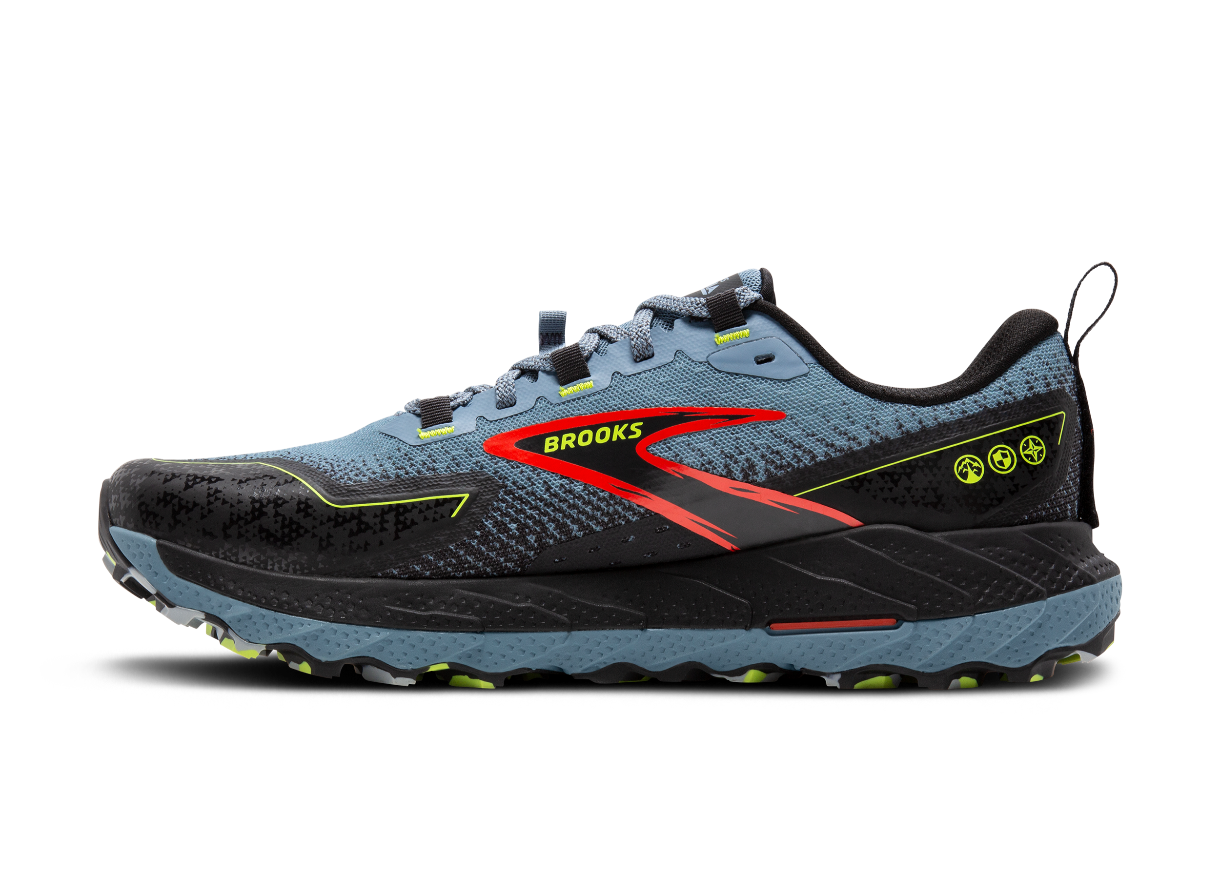 Brooks Cascadia 18 Men's Trail Running Shoes - D Width in Citadel/Ebony/Lime | Lightweight & Durable for Hiking, Outdoor Adventures & Daily Jogging