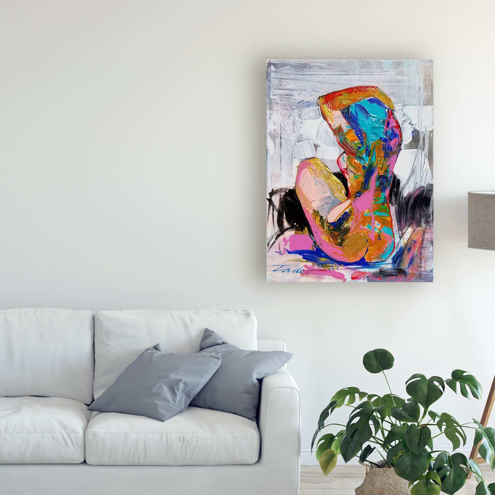 Tadeo Zavaleta The Beach Abstract Painting - 35x47 Inch Modern Coastal Wall Art for Living Room, Bedroom & Office Decor | Trademark Fine Art