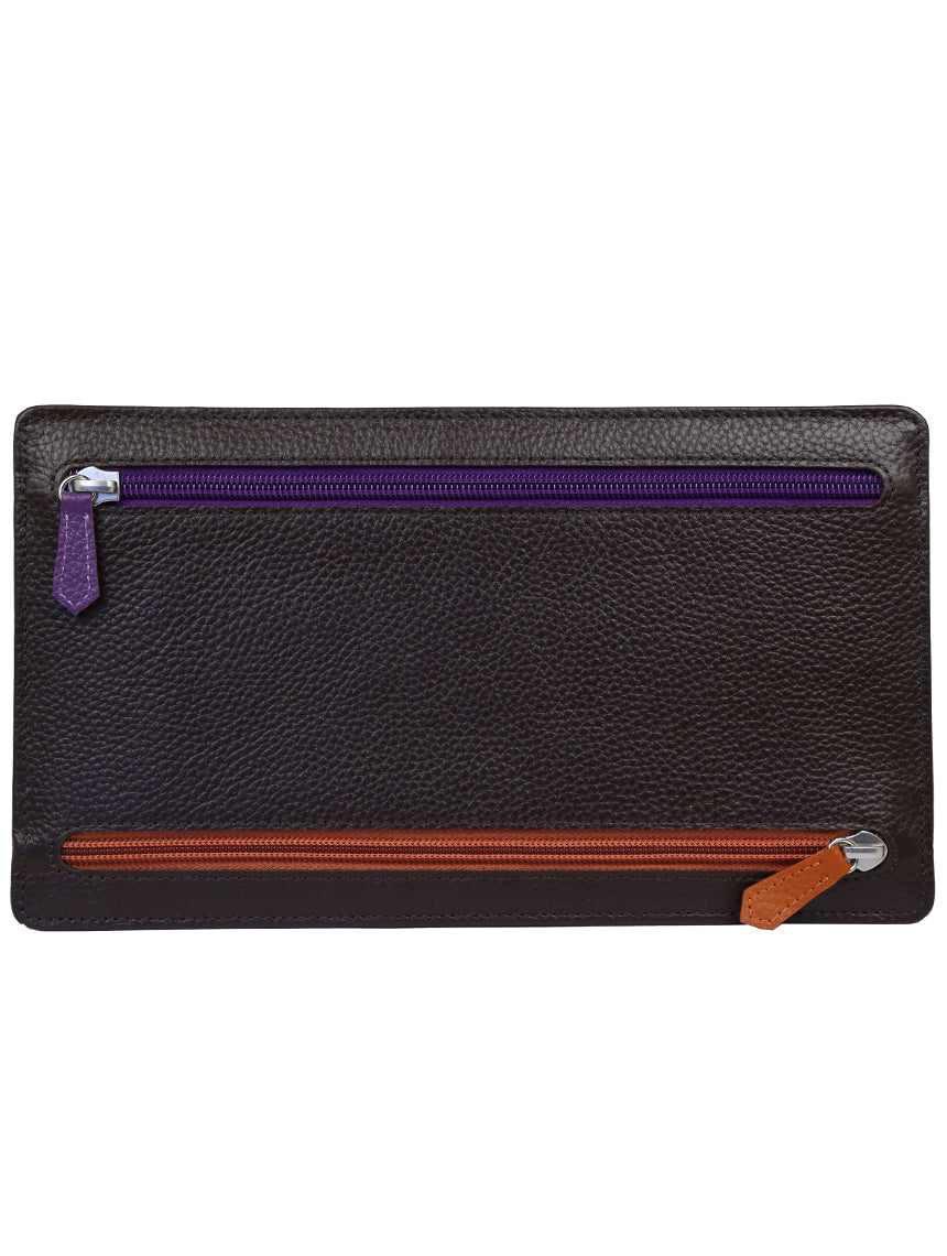DÉCLIC Genuine Leather Passport Wallet - Chocolate Brown RFID Blocking Travel Organizer | Perfect for International Trips, Business Travel & Vacation Accessories