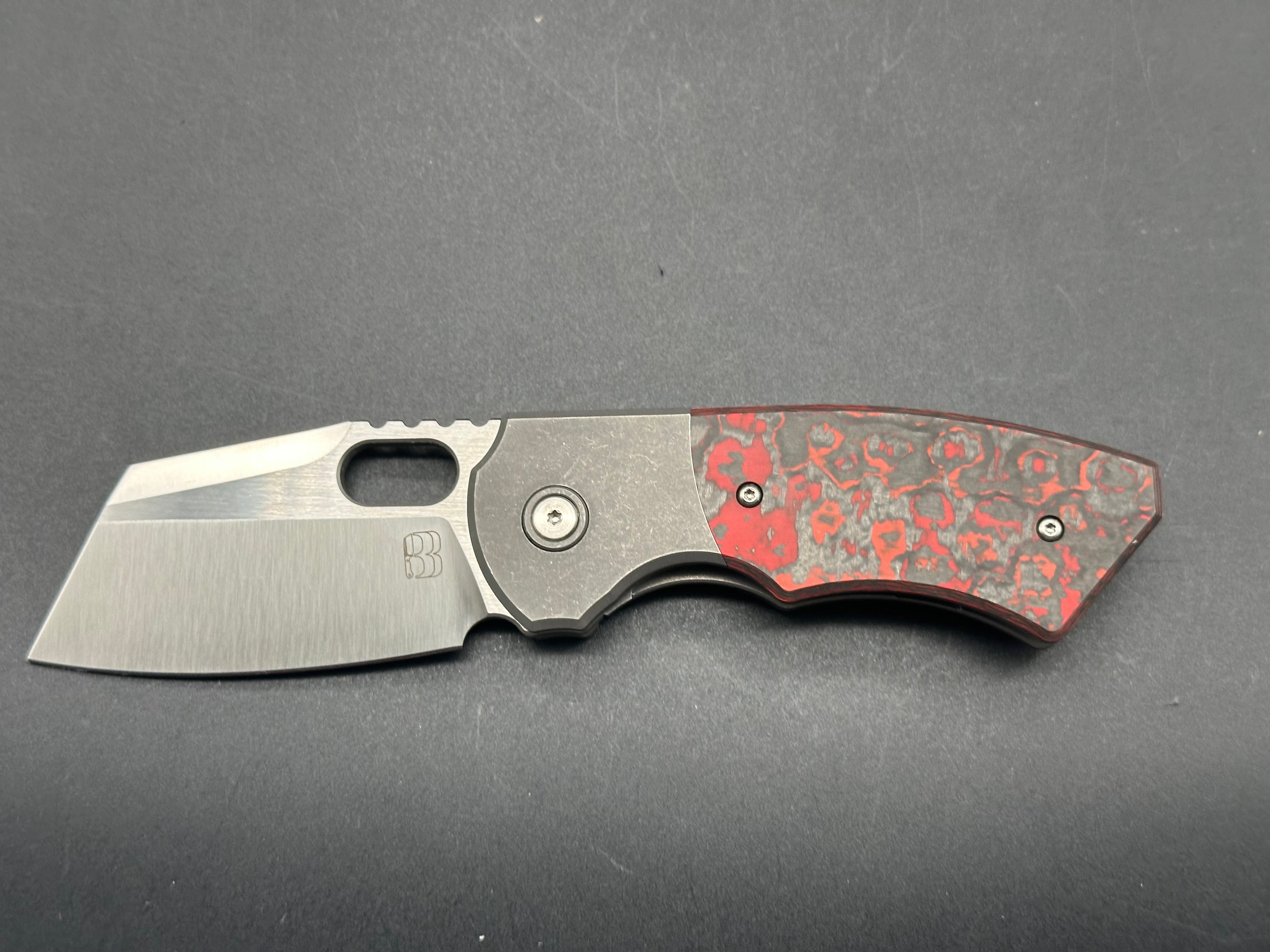 Berg Slim Satin Lava Flow Folding Knife with Premium 20CV Steel Blade - EDC Pocket Knife for Camping, Hiking & Everyday Carry
