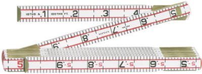 Luf 1066DN 6-Foot Red End Engineers Ruler - Folding Wooden Ruler for Precision Measurements | Perfect for Drafting, Carpentry & DIY Projects