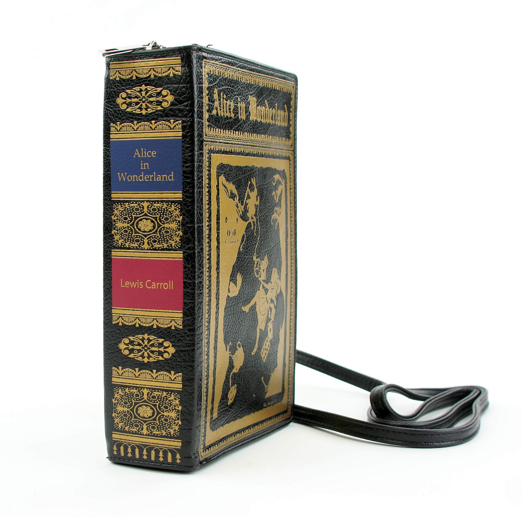 Alice in Wonderland Book Clutch Crossbody Bag - Vinyl Novelty Handbag for Women, Cosplay & Disney Themed Events