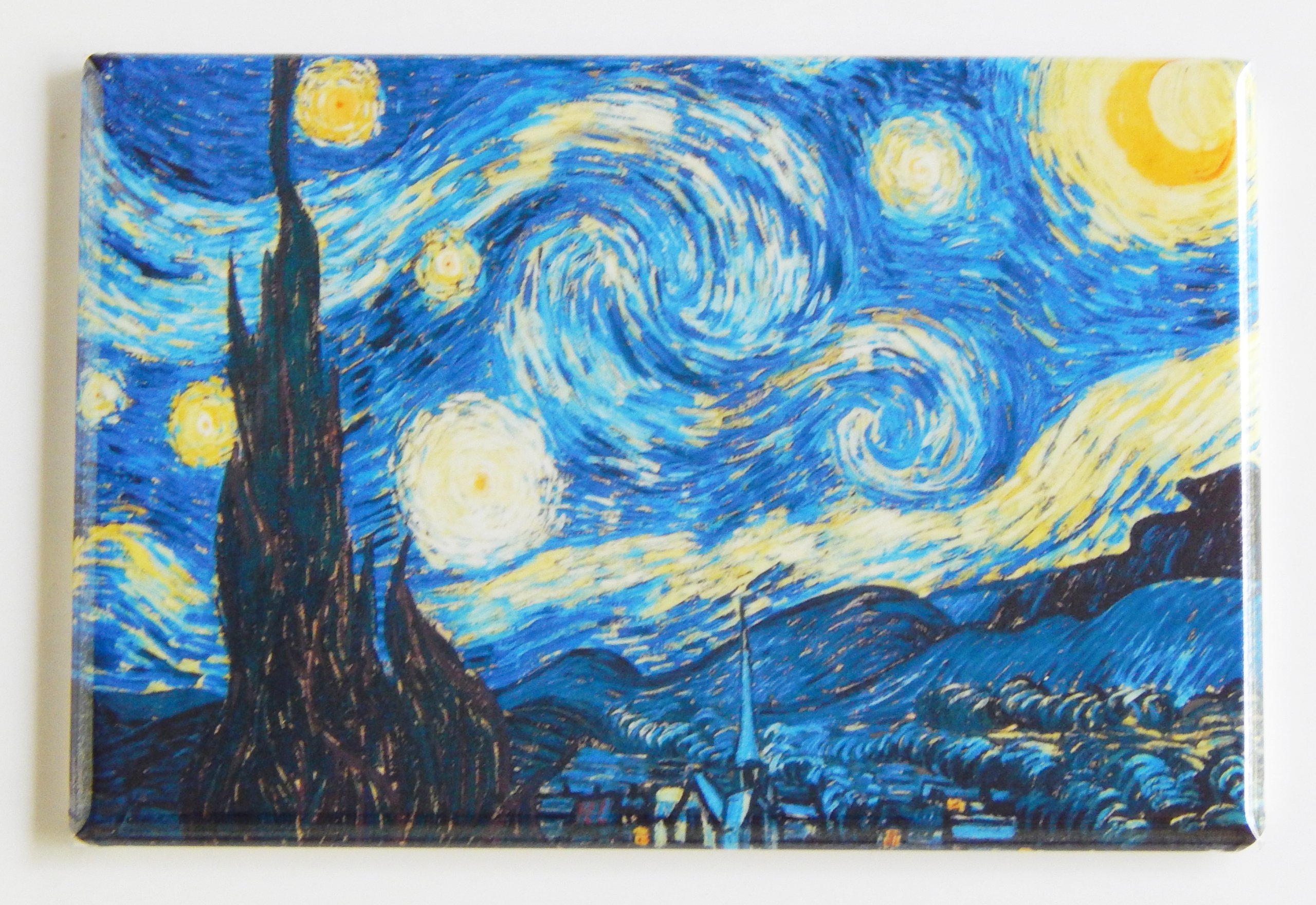 Starry Night by Vincent Van Gogh Fridge Magnet - 2 x 3 Inches - Perfect for Refrigerators, Lockers & Office Decor - Van Gogh Art Collectible Gift