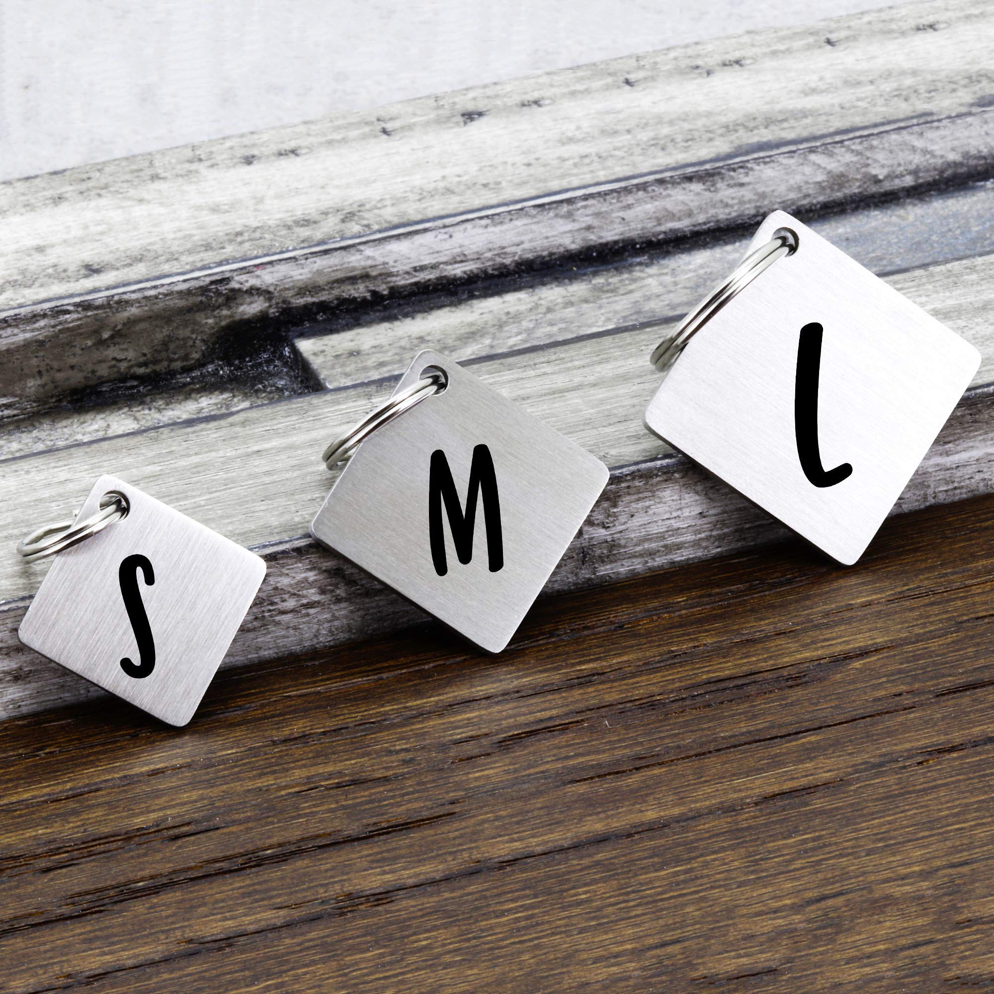 Custom Engraved Stainless Steel Dog ID Tag - Personalized Pet Name Tag with Diamond Design for Small Medium Large Dogs - Durable Brushed Silver Metal Collar Tag for Daily Walks, Travel & Safety Identification