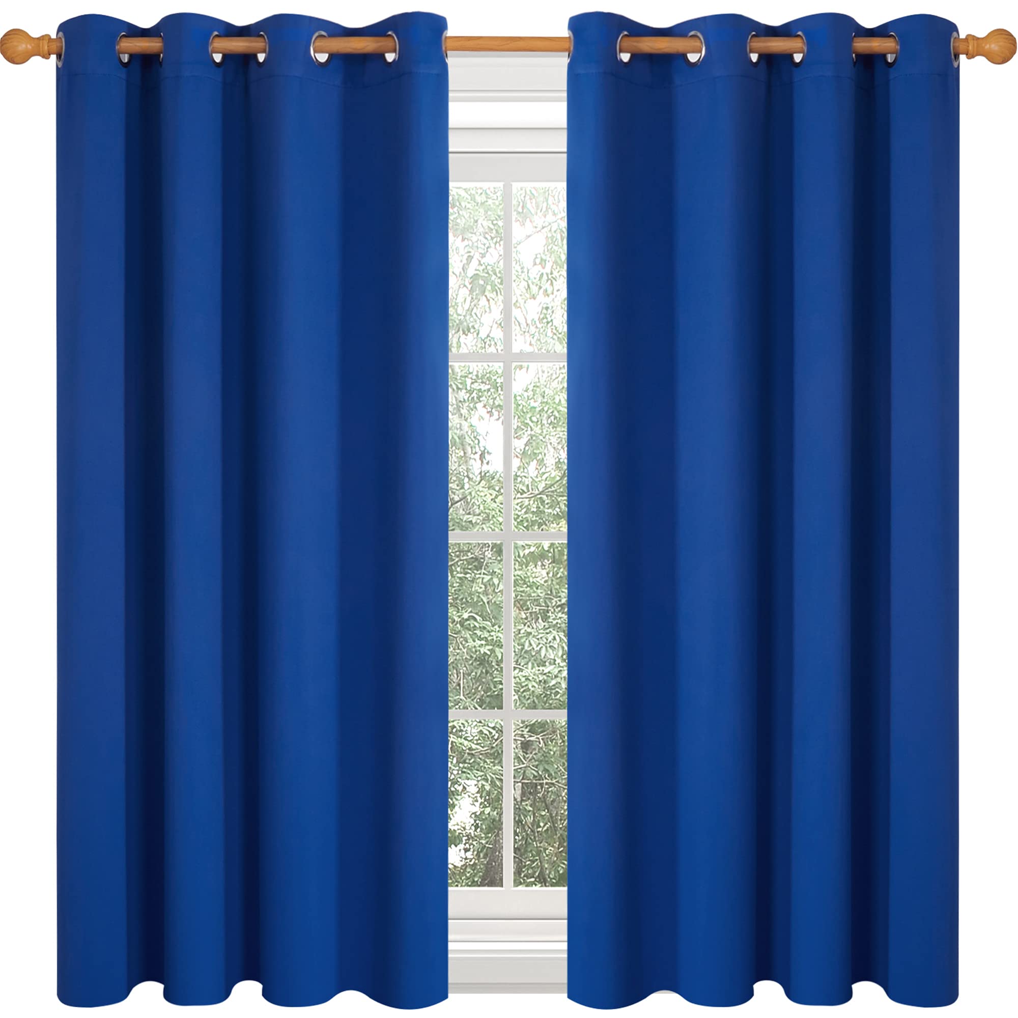 Deconovo Royal Blue Blackout Curtains 52x54 Inch - Thermal Insulated Grommet Top Drapes for Small Windows - Perfect for Bedroom, Living Room & Home Theater (2 Panels)