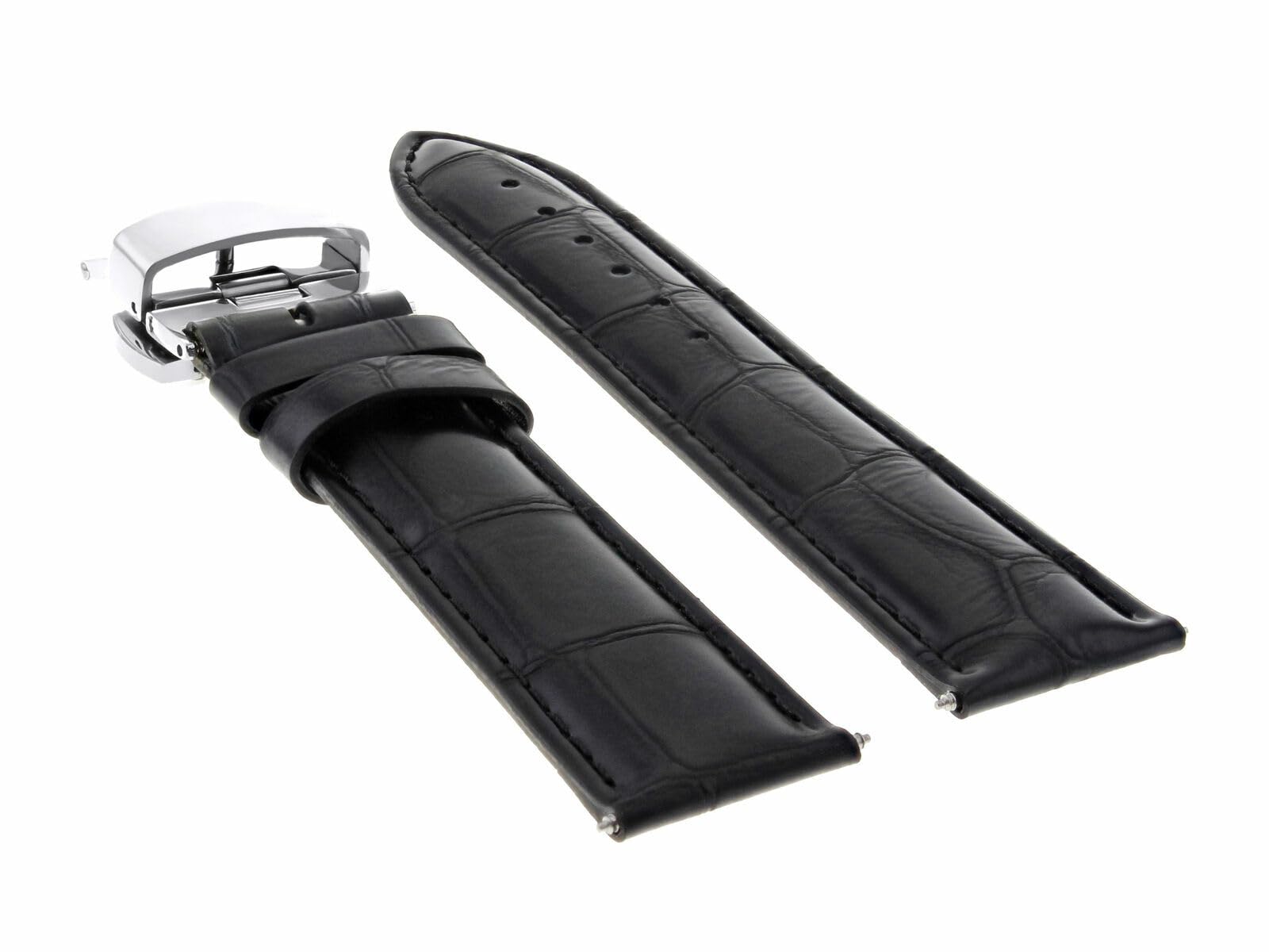 22mm Leather Watch Band for Nixon Passport Na321001 - Black Replacement Strap for Men & Women