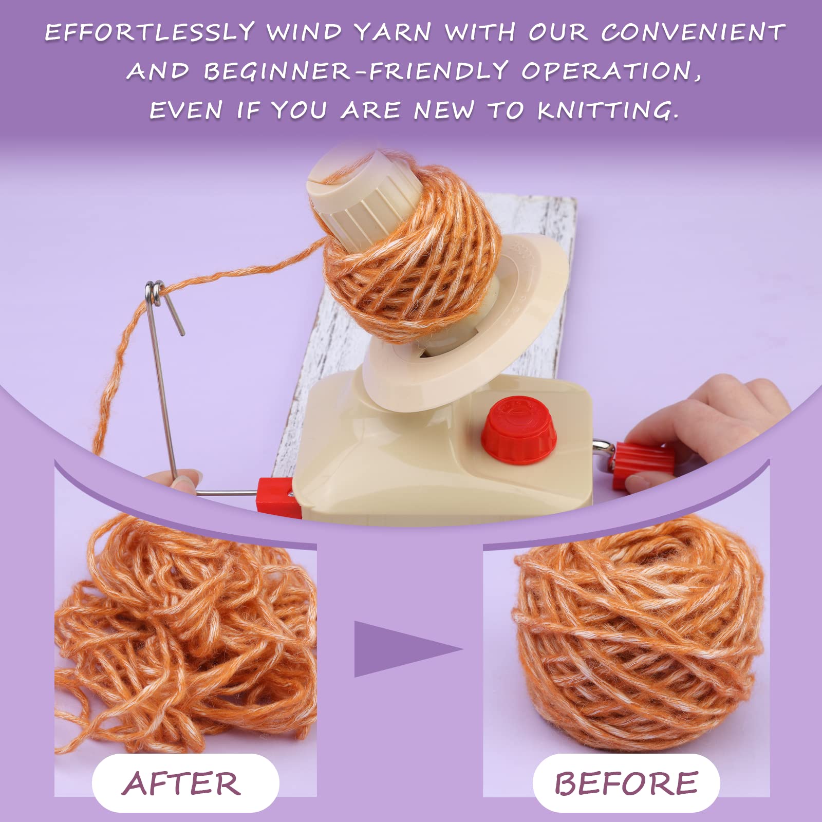 BUTUZE Yarn Ball Winder and Knitting Kit with 83 Stitch Markers - Easy Install Wool Winder for Yarn Storage - Perfect for Knitting, Crocheting & Craft Projects at Home