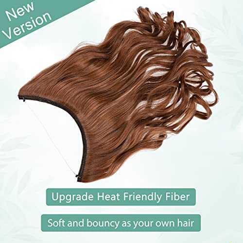 Premium Curly Synthetic Invisible Wire Hair Extensions - Seamless Clip-In Extensions for Volume & Length - Perfect for Parties, Weddings & Everyday Styling