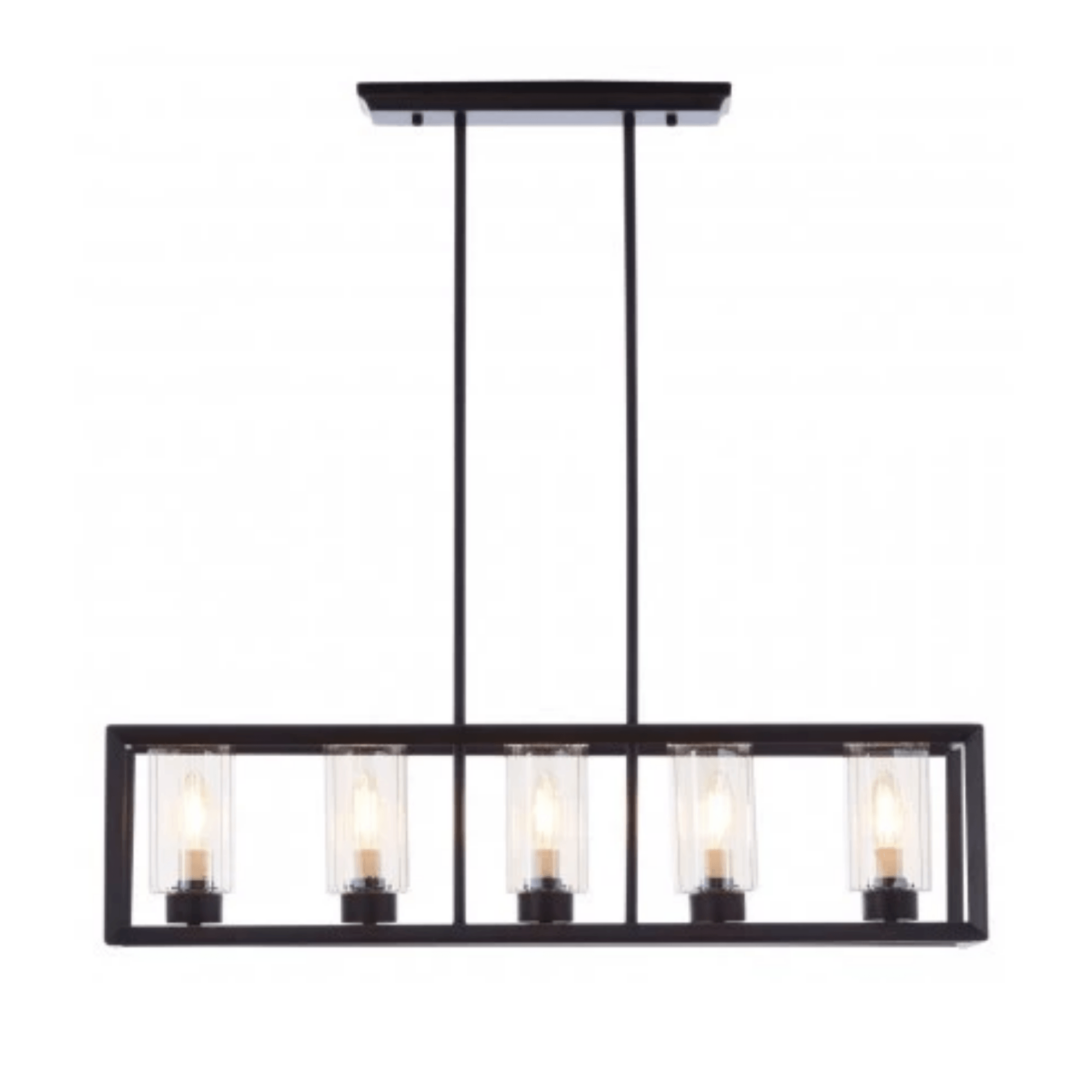 Aliko 5-Light Matte Black Pendant Lighting Fixture - Modern Industrial Ceiling Lamp for Kitchen Island, Dining Room & Living Room