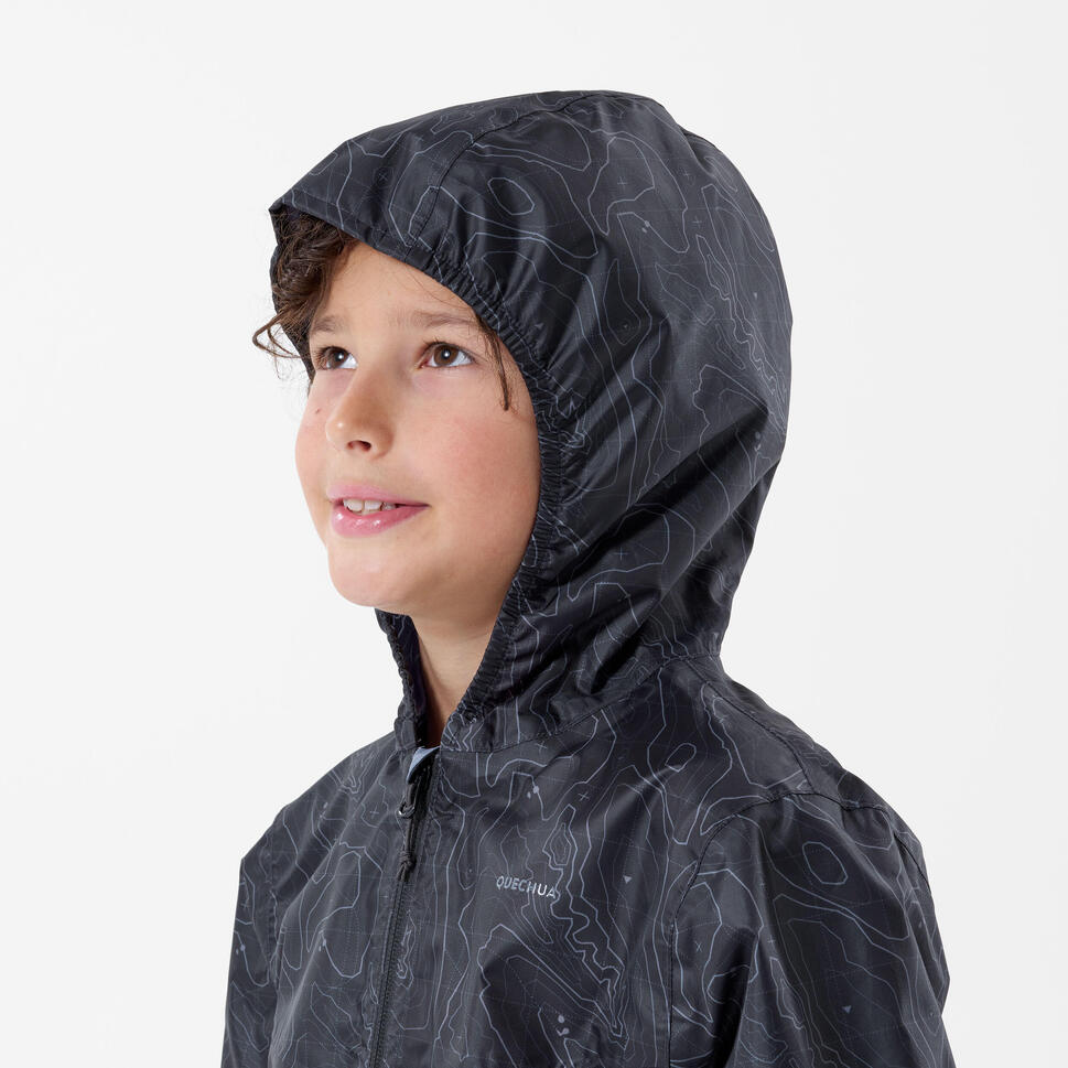 Quechua MH150 Waterproof Hiking Jacket for Kids - Lightweight Raincoat for Boys & Girls Ages 7-15 - Perfect for Outdoor Adventures, Camping & School Activities