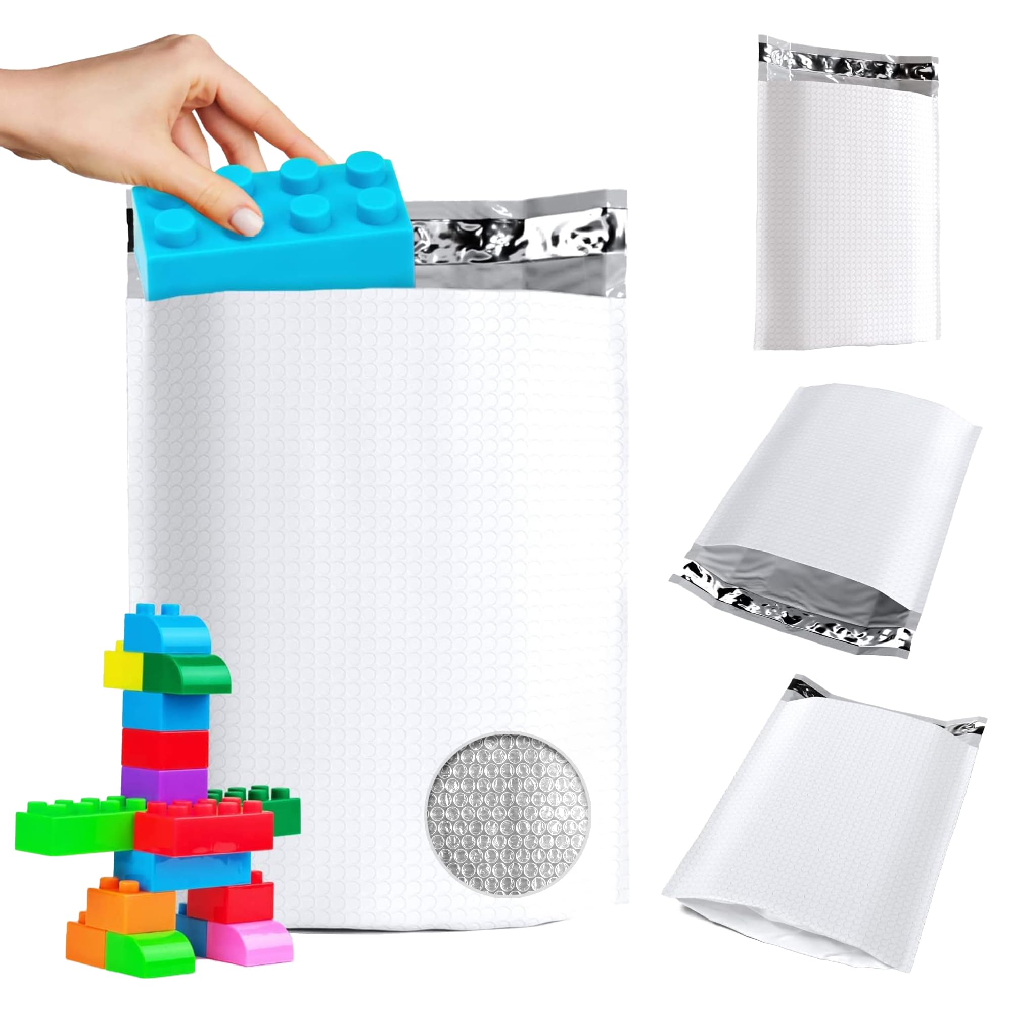 ABC PACK & SUPPLY White Gusseted Bubble Mailers 8.5