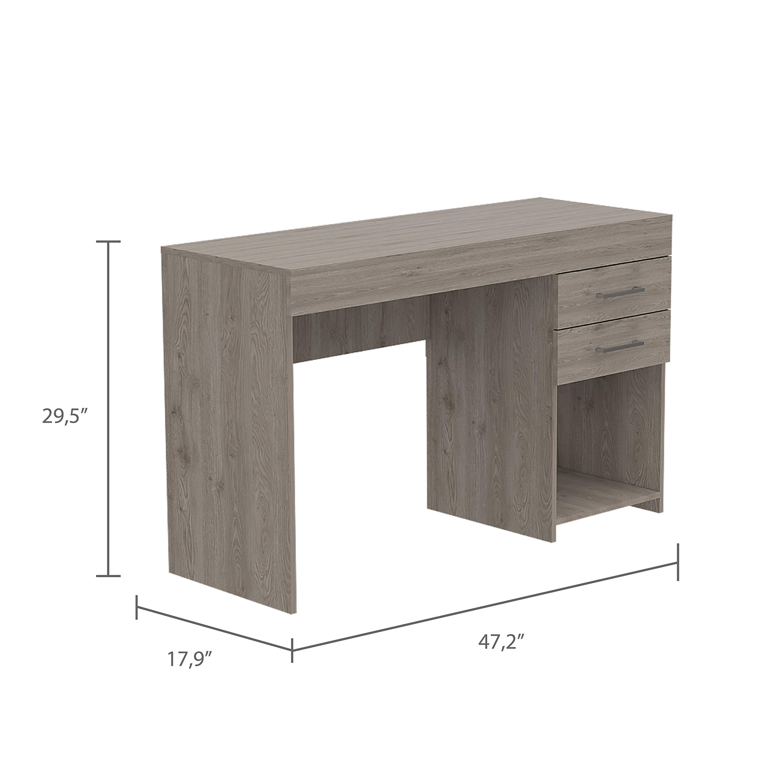 Modern Austin Writing Computer Desk with 2 Drawers & Storage Cabinet - Home Office Desk for Study, Work & Gaming