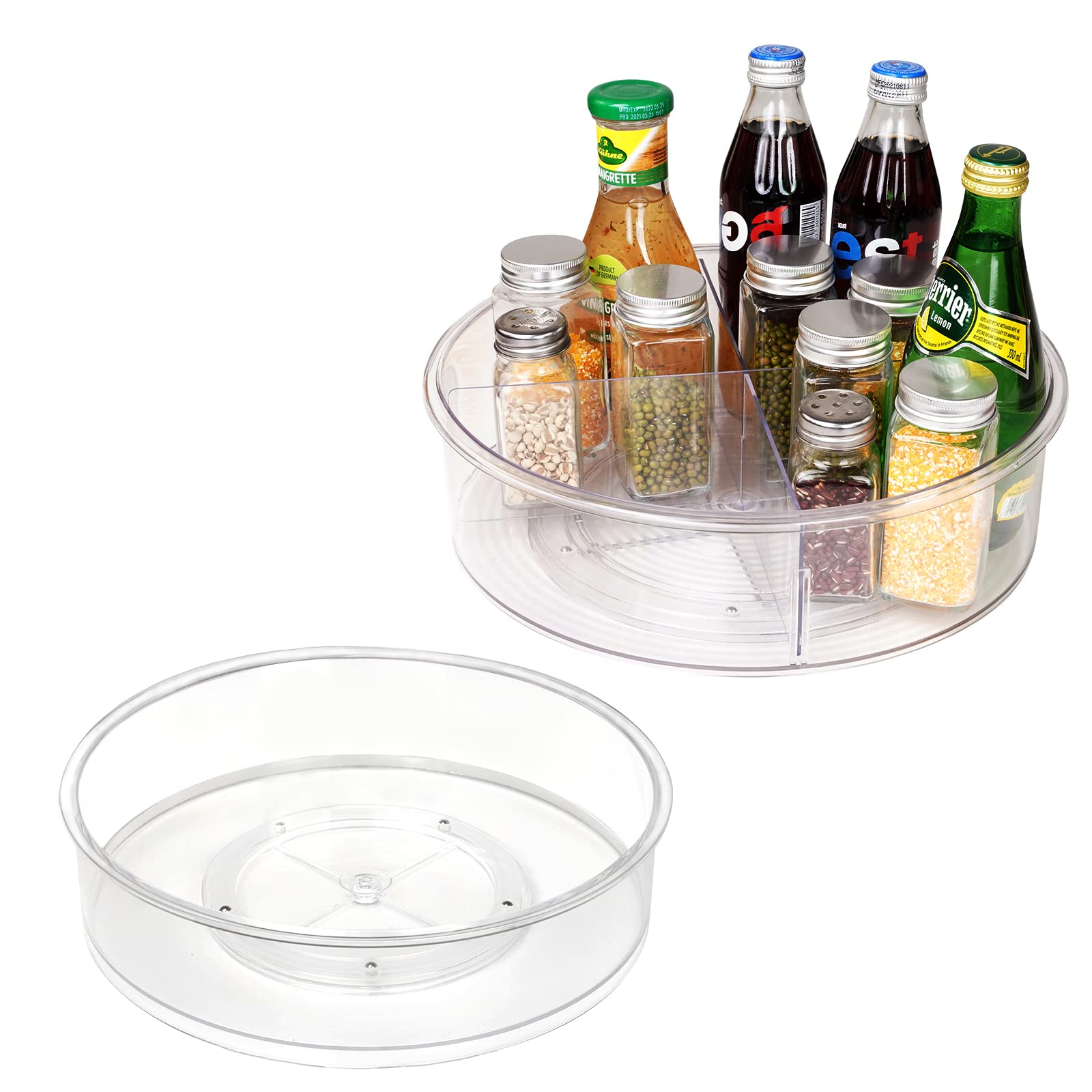 Puricon 2 Pack Clear Lazy Susan Turntable Organizer (12
