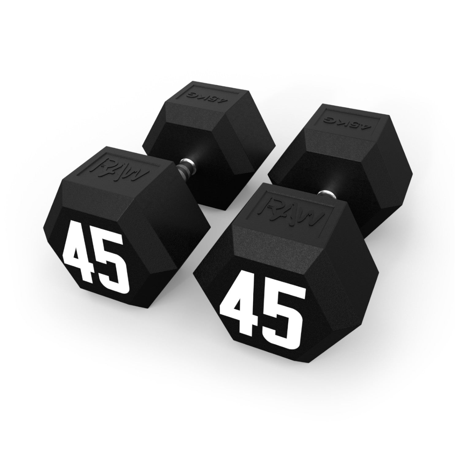 45KG Rubber Hex Dumbbell Set (Pair) - Premium Weightlifting Equipment for Home Gym & Strength Training