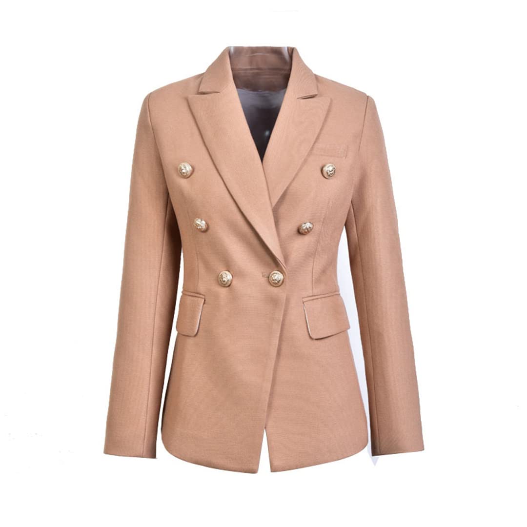 European Slim Fit Fitness Blazer with Metal Gold Buttons - White, Black, Khaki Colors | Perfect for Work, Office, and Formal Occasions