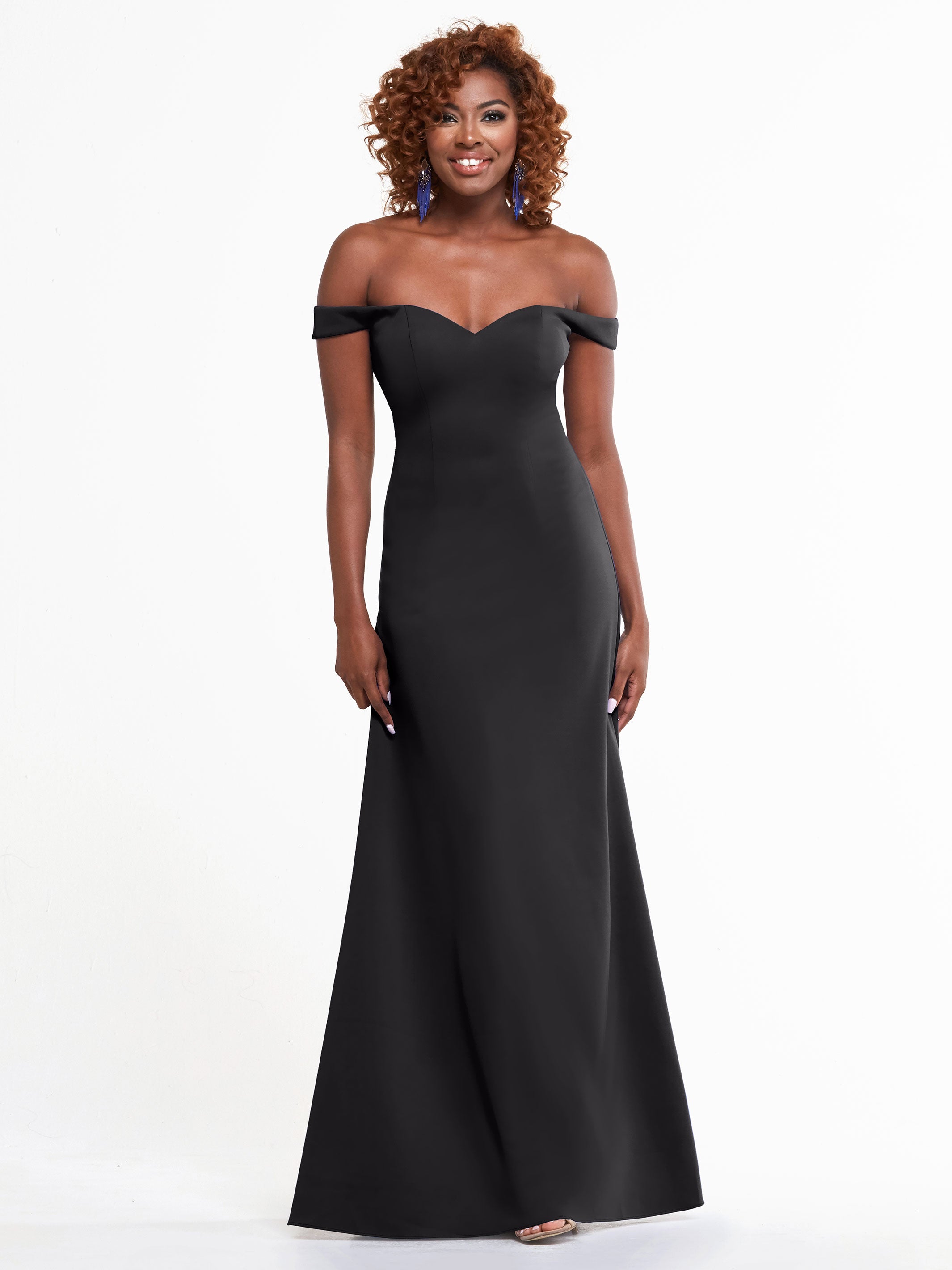 Elegant A-Line Double Knit Bridesmaid Dress with Off-the-Shoulder Straps - Perfect for Weddings, Formal Events & Special Occasions