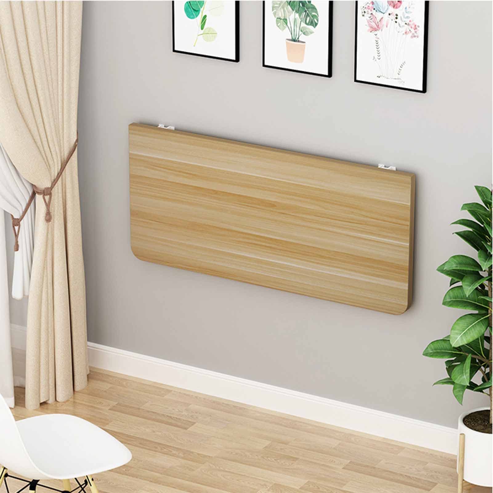 JSSSM Folding Wall Mounted Drop Leaf Table - Space Saving Kitchen Dining Table, Home Office Computer Desk, 70x40cm/27.56x15.75in, Perfect for Small Apartments, Studio & RV Living