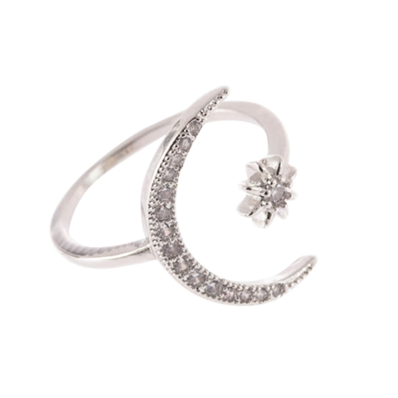 CALLARON Sterling Silver Moonstone Open Ring for Women & Teen Girls - Elegant Gemstone Jewelry for Everyday Wear, Parties & Gifts