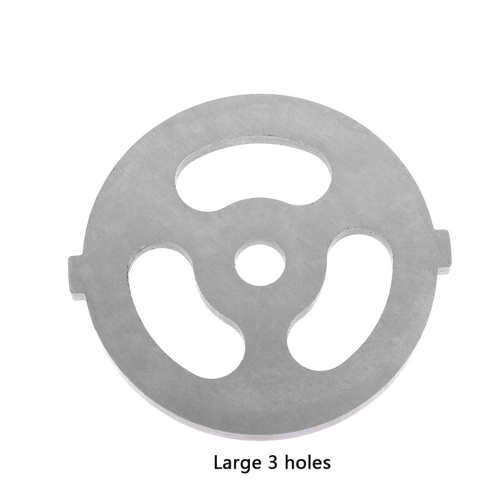 Stainless Steel Meat Grinder Plate & Knife Set - 3 Large Hole Style for Home Kitchen, Butcher Shop & Commercial Use | Durable Meat Grinder Replacement Parts