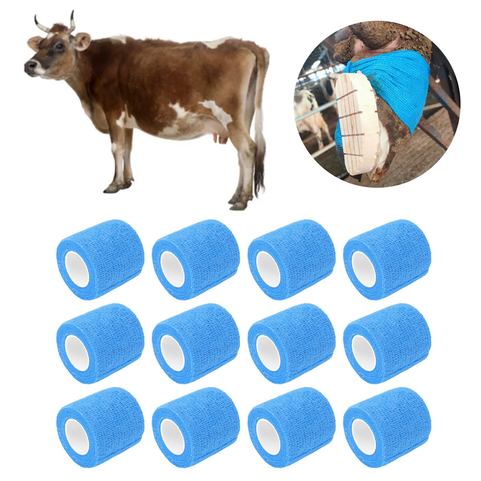 Pwshymi Elastic Hoof Repair Adhesive Bandage - Non-Slip Breathable Hoof Support Wrap for Cattle - Adjustable Lightweight Hoof Care Solution for Cows - Ideal for Hoof Protection, Injury Recovery & Farm Animal Care
