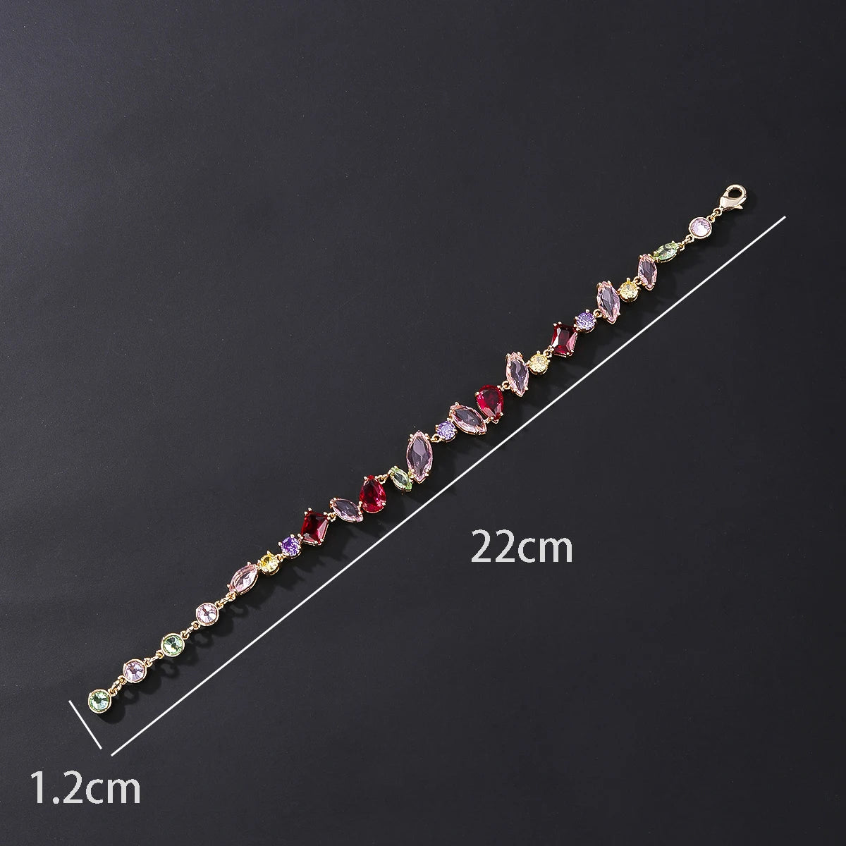 Trendy Cubic Zirconia Crystal Glitter Gold Plated Bracelet for Women - Elegant Wedding, Bridal Party, Anniversary Gift Jewelry - Perfect for Special Occasions & Everyday Wear CK10193