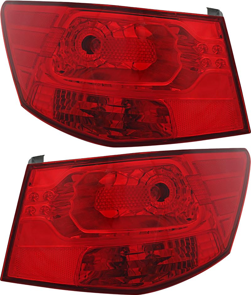 Kia Forte Sedan Tail Lights Lamps Set - Driver & Passenger Side - Compatible with 2010 2011 2012 2013 Models - Perfect for Night Driving & Enhanced Vehicle Safety