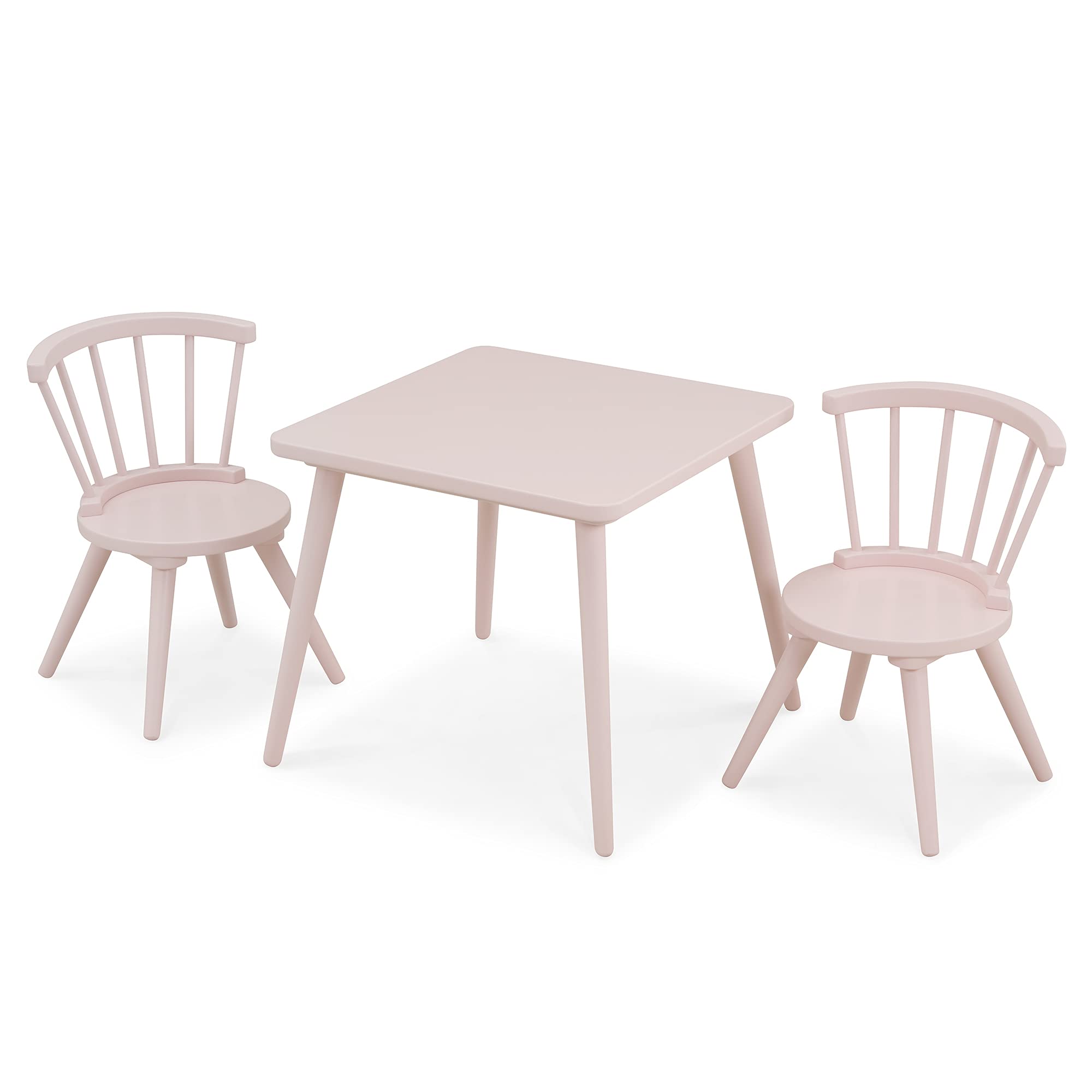 Delta Children Windsor 2-Piece Chair Set, Blush Pink - Kids Dining Chairs for Girls & Boys, Sturdy Wooden Seating for Bedroom, Playroom & Kitchen - Perfect for Family Meals & Playtime