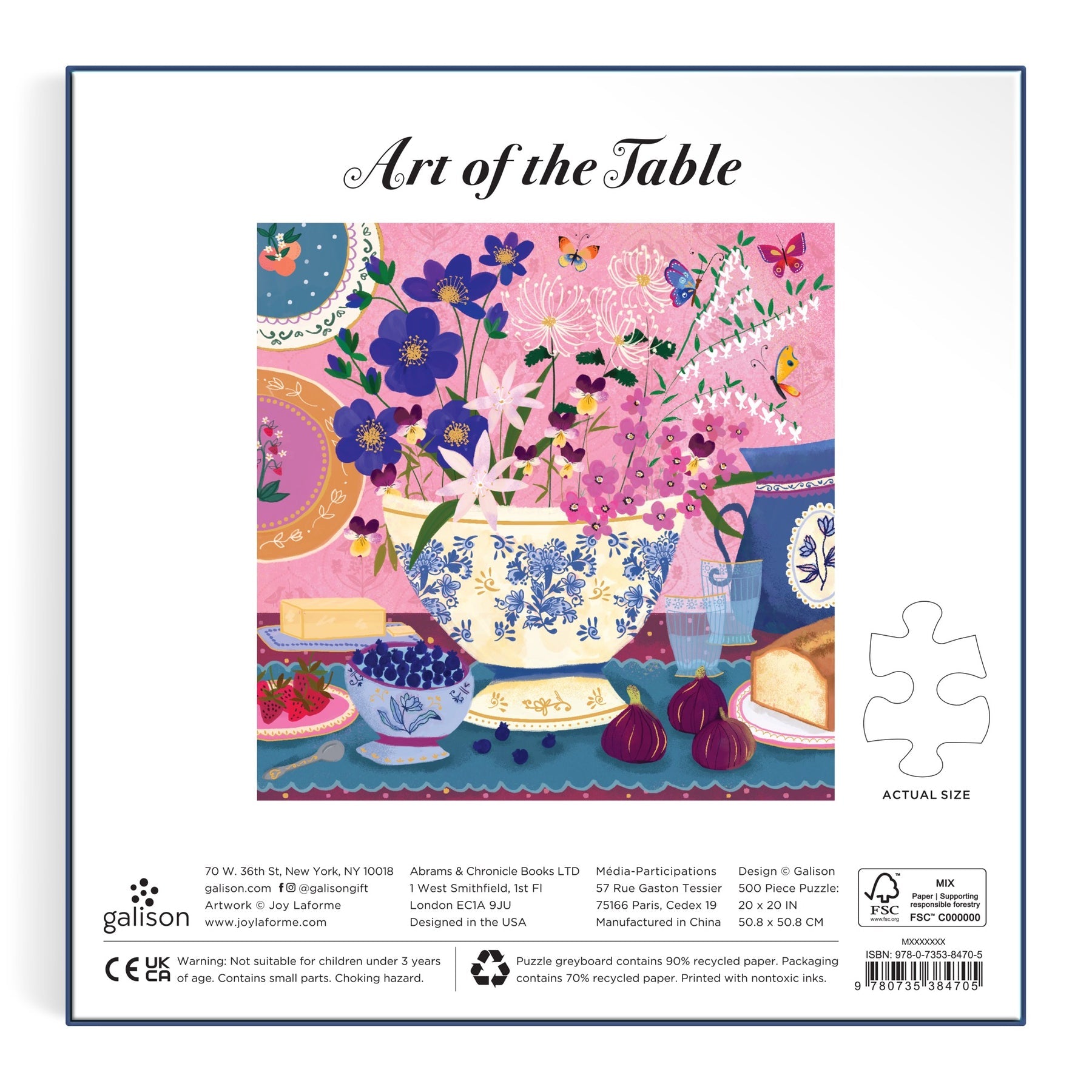 Joy Laforme Art of the Table 500-Piece Jigsaw Puzzle for Adults - Perfect for Family Game Night & Relaxation