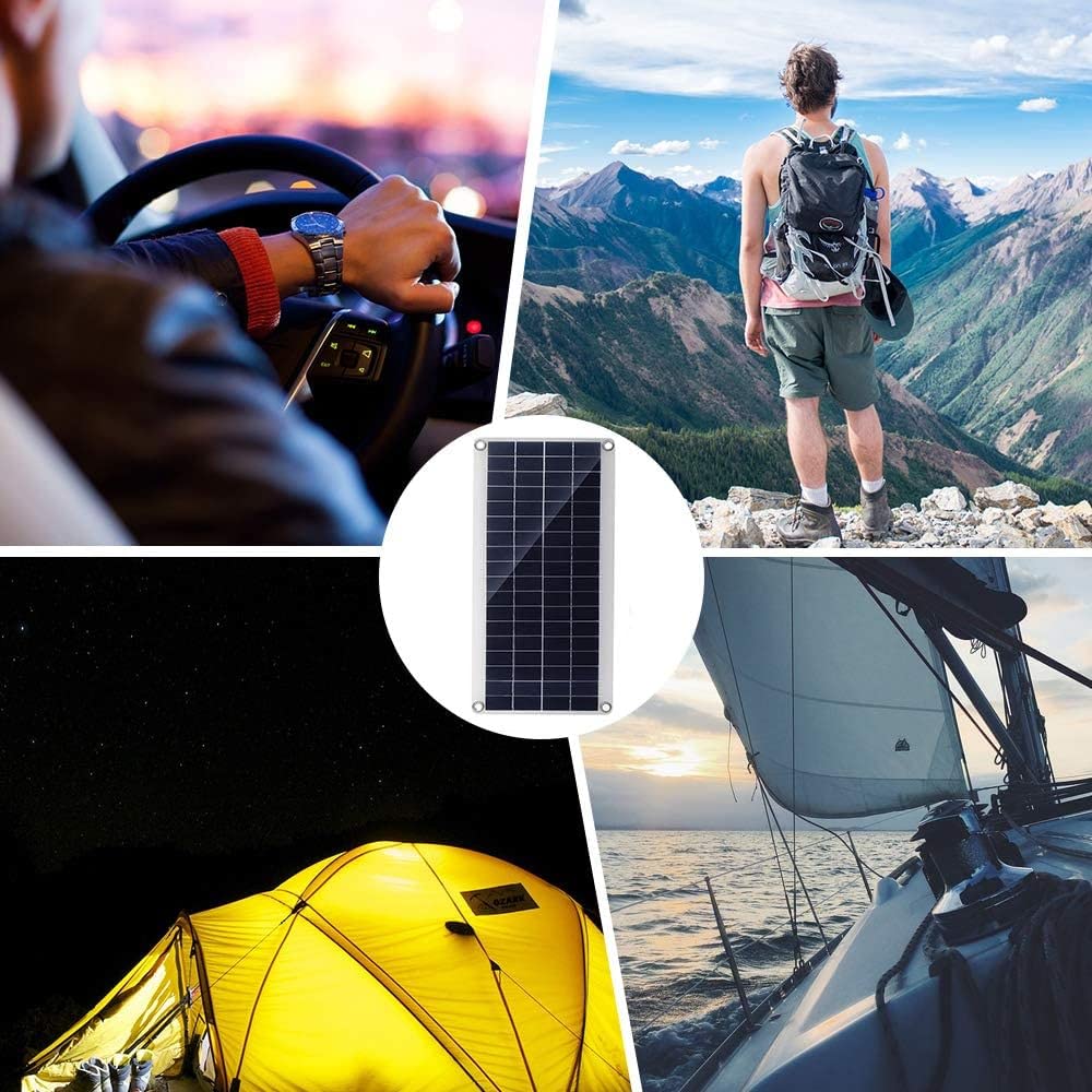 2 Pack High Efficiency Polycrystalline Solar Panels with Dual USB Ports - Portable Solar Charger for Camping, Hiking & Outdoor Adventures | DIY Power Bank Charging Solution