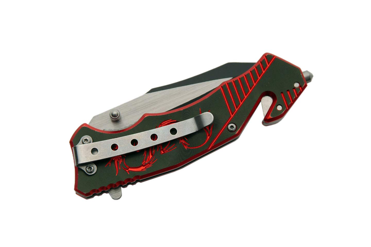 Szco Supplies Dragon Rescue Assisted Knife - Tactical Folding Knife with Pocket Clip, Spring Assisted Opening for Outdoor Survival, Camping, Hiking & EDC (Everyday Carry)