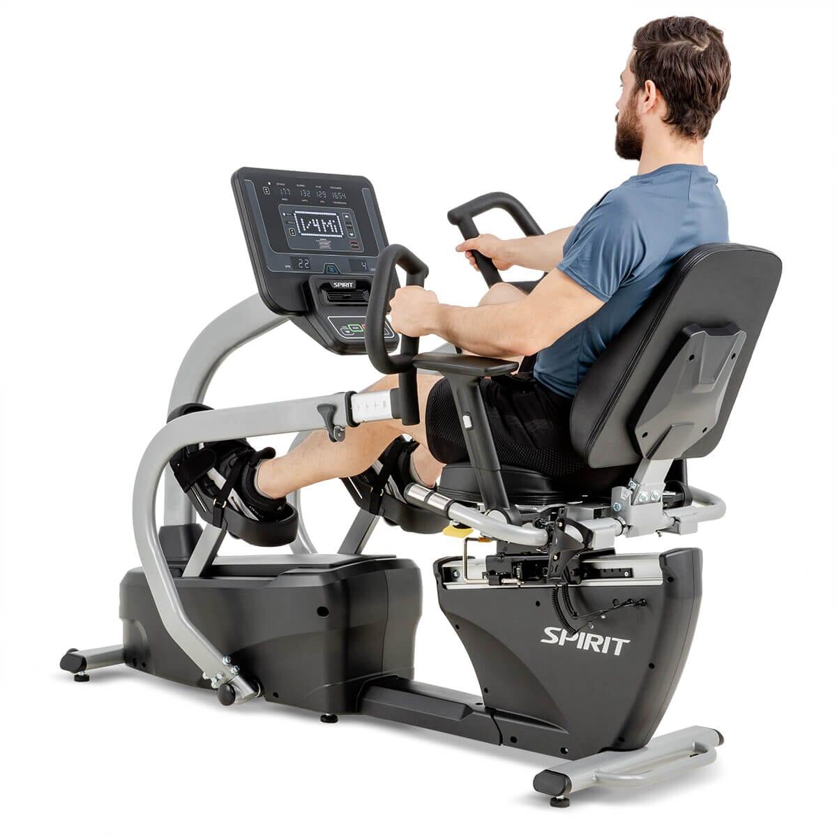Spirit Fitness CRS800S Recumbent Stepper Exercise Bike - Low Impact Cardio Machine for Home Gym, Seniors & Physical Therapy - Compact Seated Workout Equipment for Small Spaces