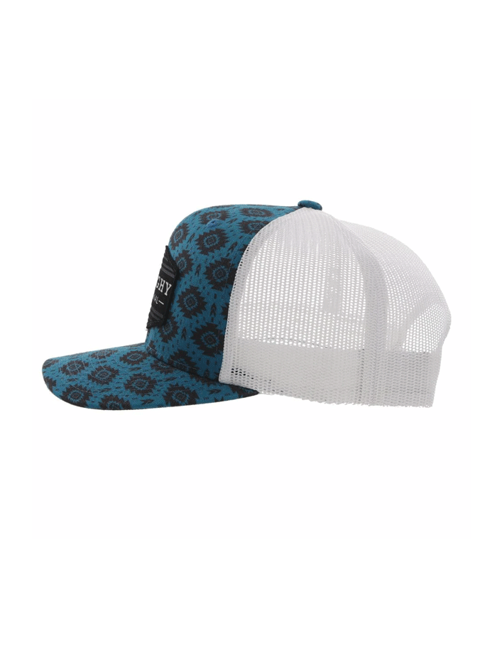 Hooey 4040T BLWH TRIBE High Profile Snapback Trucker Hat - White & Blue Adjustable Cap for Men & Women - Perfect for Outdoor, Sports, and Casual Wear
