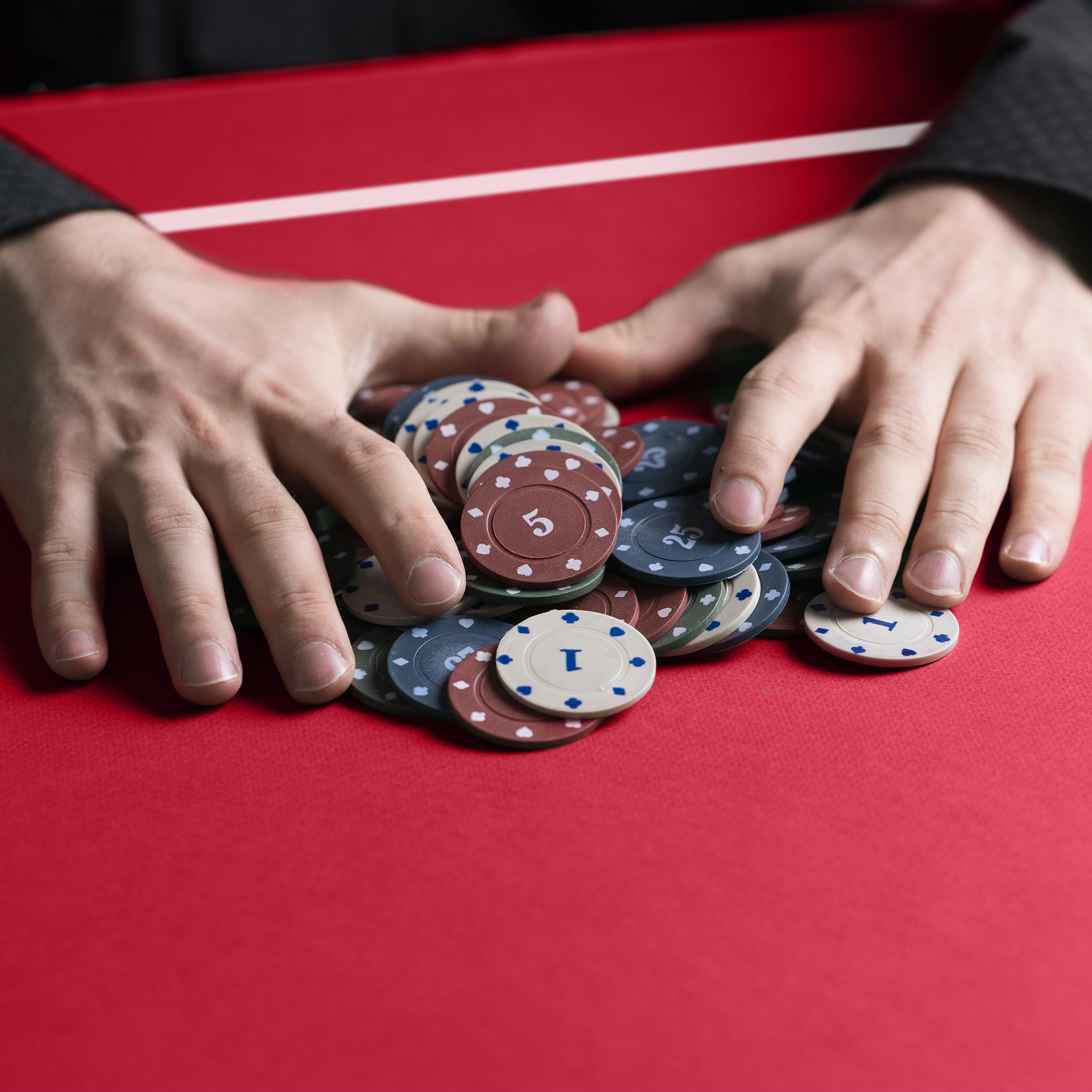 Jigitz Non-Slip Poker Mat 70x35in with Carrying Case for Card Games & Casino Nights
