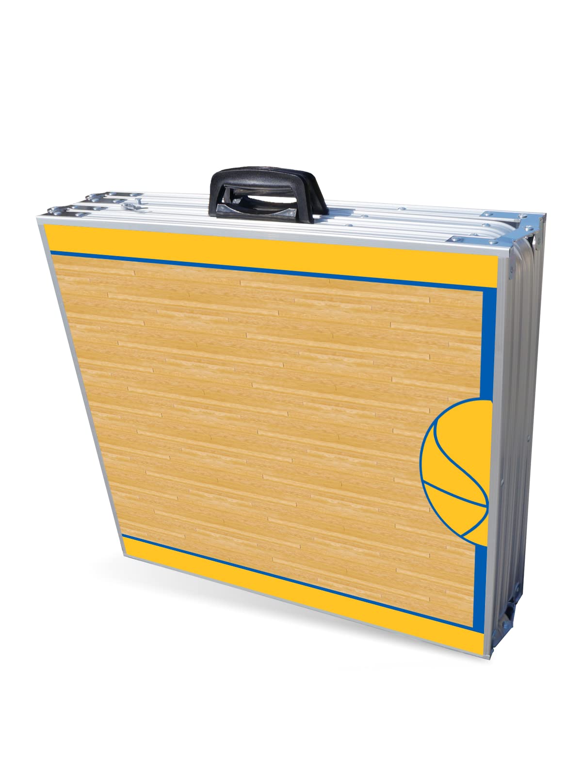 8-Foot Folding Portable Beer Pong Table with Removable Cup Holders & LED Lights - Golden State Basketball Court Design - Perfect for Parties, Tailgates & Backyard Games (Multiple Models Available)