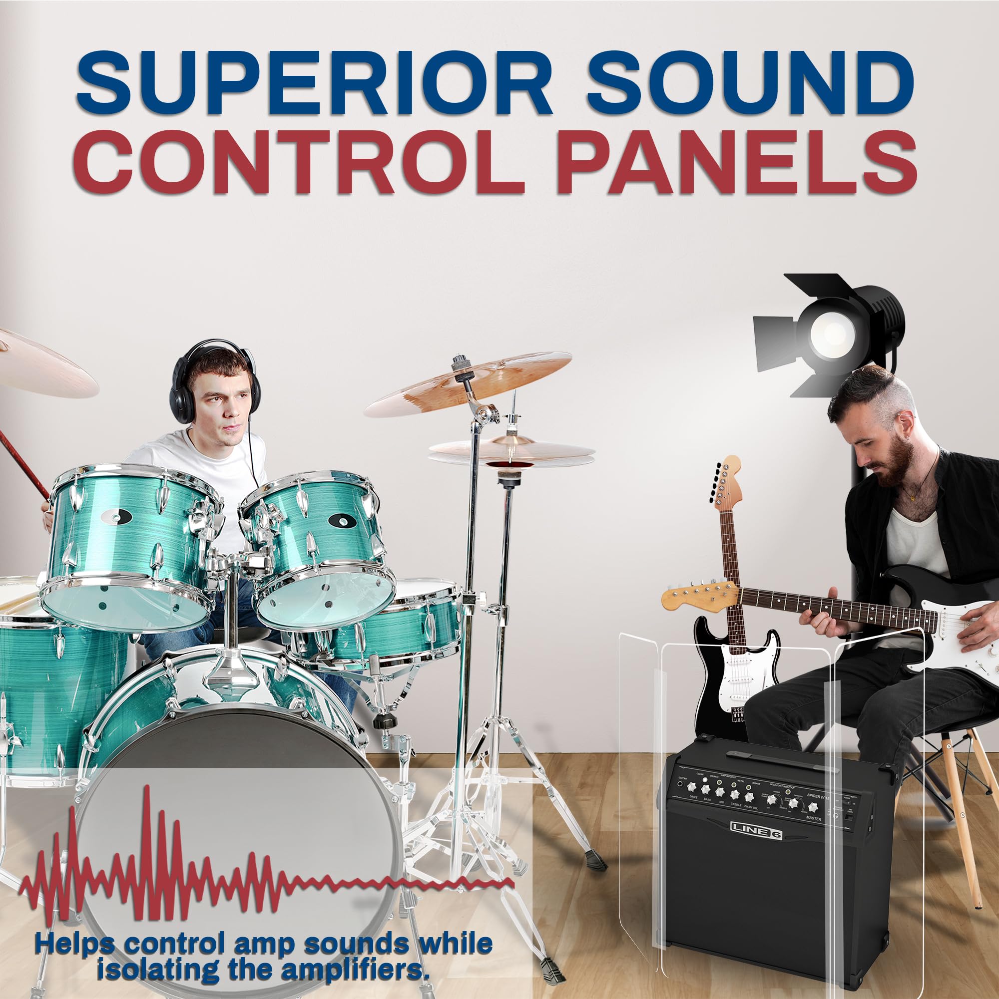 Clear Acrylic Guitar Amp Shield with Plastic Hinges - Protective Panel for Amplifier Equipment | Stage & Studio Use