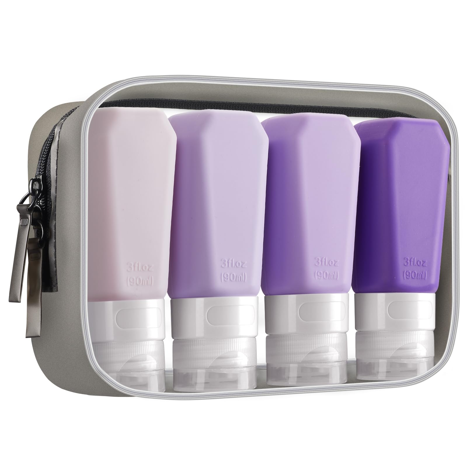 TSA Approved 3oz Travel Bottles for Toiletries - Leak Proof & BPA Free Refillable Containers with Labels for Shampoo, Conditioner & Cosmetics | Perfect for Air Travel, Gym & Vacation Essentials