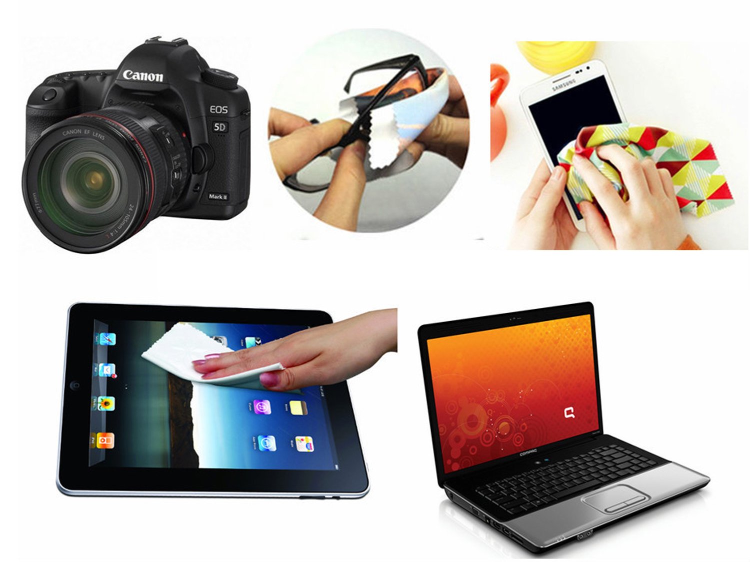 Premium Microfiber Cleaning Cloths for Screens & Lenses - Soft Reusable Cloth for iPhone, iPad, Computer LCD, Camera Lens, Glasses & Electronics - Perfect for Home, Office & Travel Use