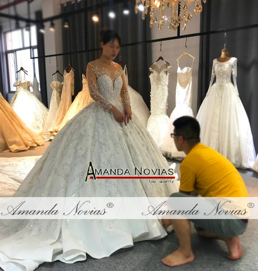 Amanda Novias High Quality Custom Made Wedding Dress 2021 | Luxury Bridal Gown for Bride | Perfect for Church Ceremony, Beach Wedding & Reception