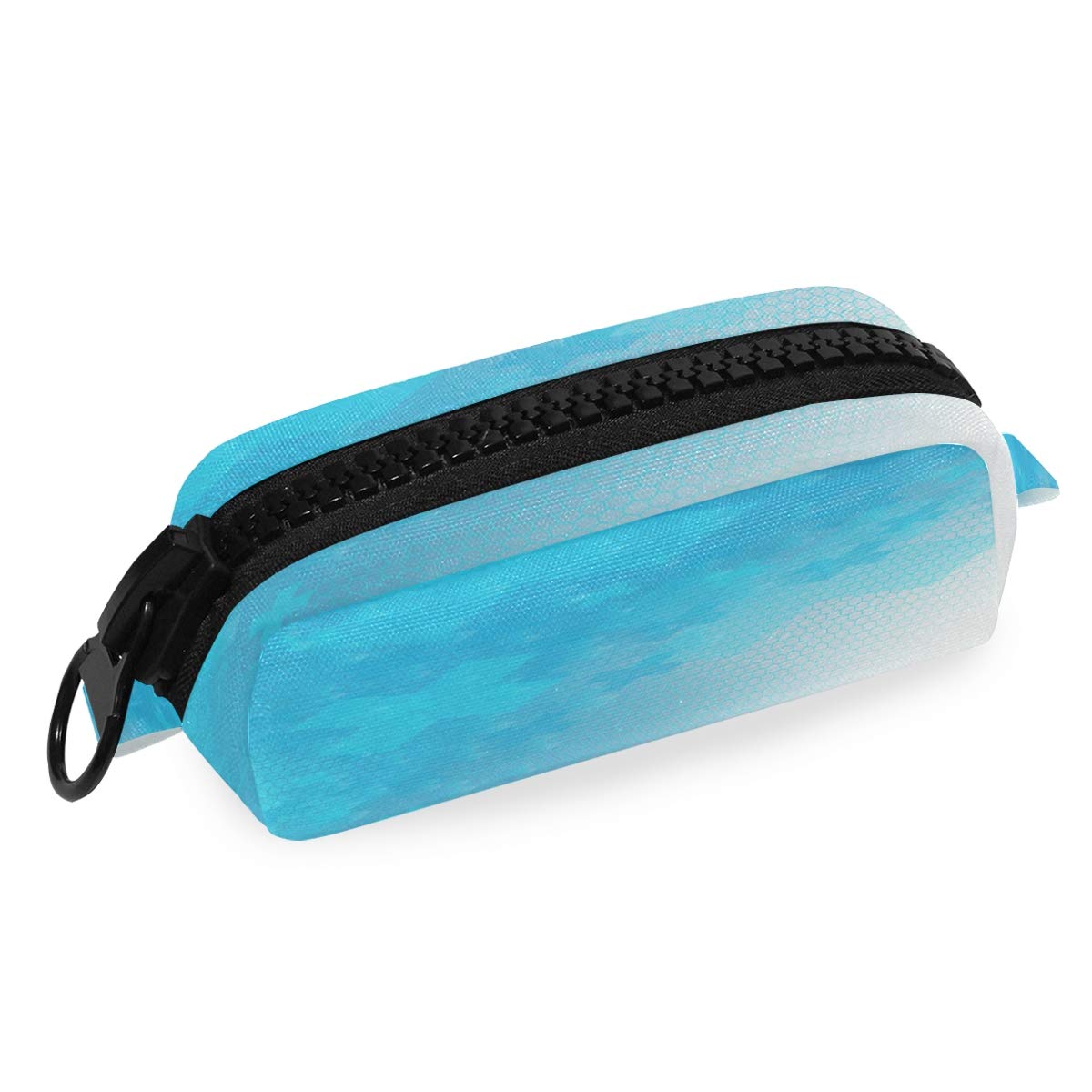 FengJu Large Capacity Pencil Case with Zipper - Blue Cosmetic & Makeup Organizer for School, Office, Travel (Perfect for Teens, Students & Professionals)