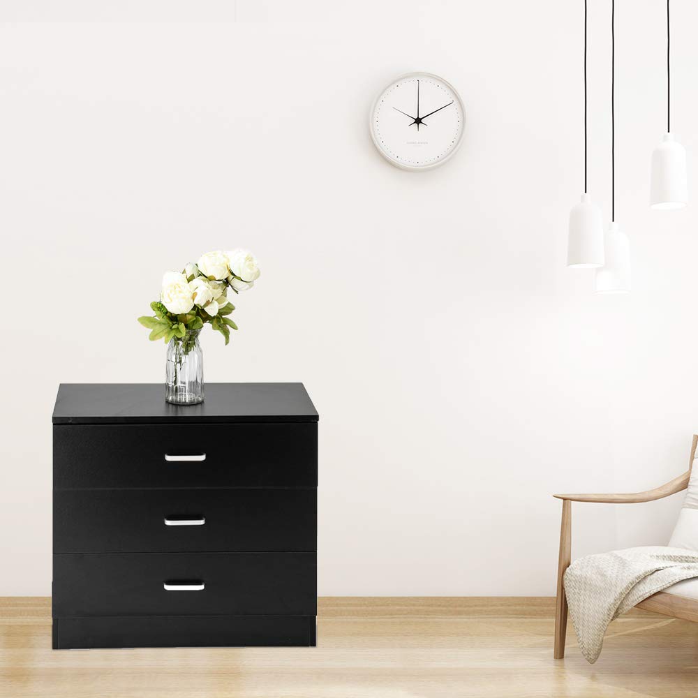 Forart Wood 3-Drawer Dresser - Modern Storage Cabinet for Bedroom, Living Room & Office - Solid Wood Chest Organizer with Smooth Gliding Drawers (Ship from USA) - Perfect for Clothes, Linens, Toys & Home Organization