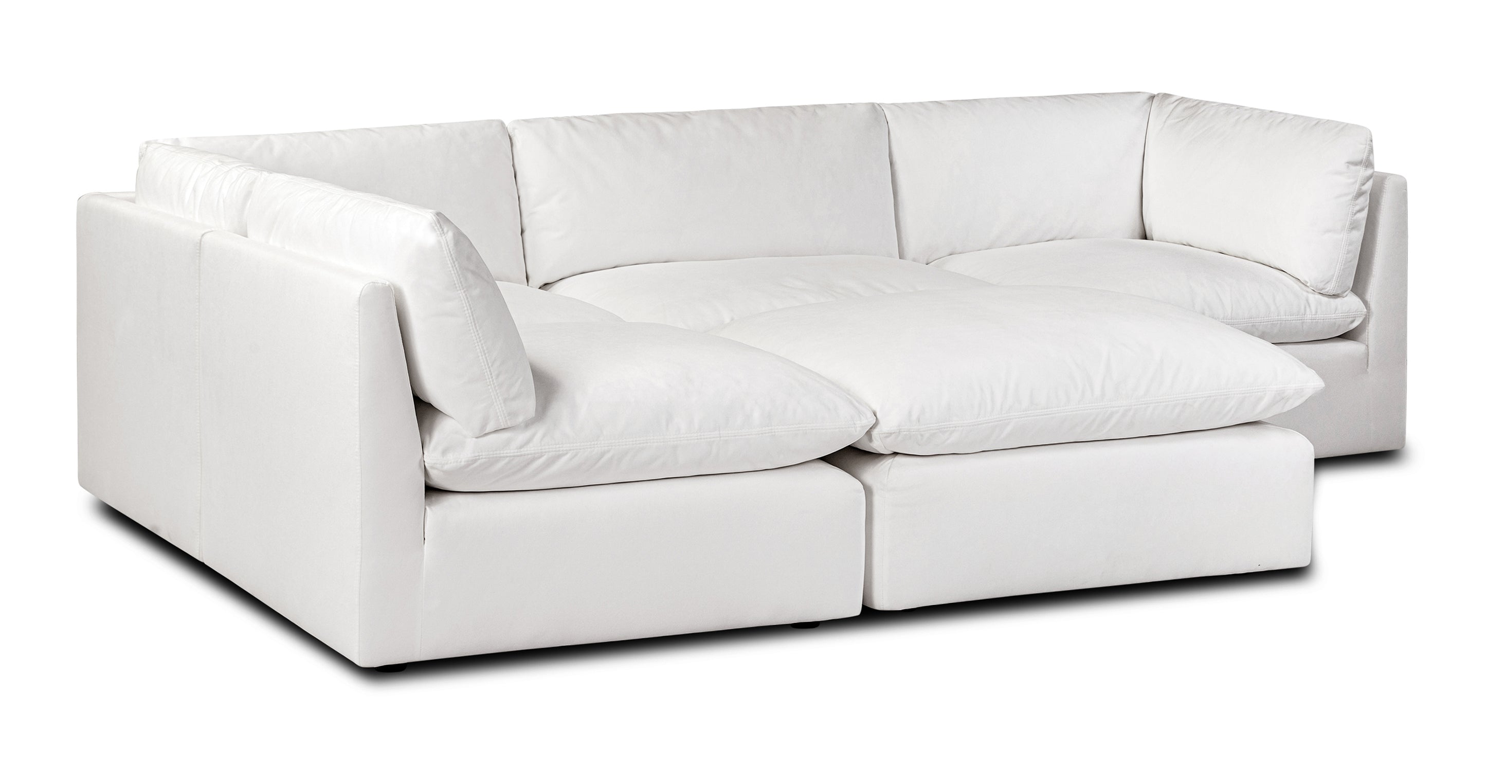 5-Seat Davos Modular Sectional Sofa - Modern L-Shaped Couch for Living Room, Family Room & Lounge - Soft Fabric Upholstery with Reversible Chaise