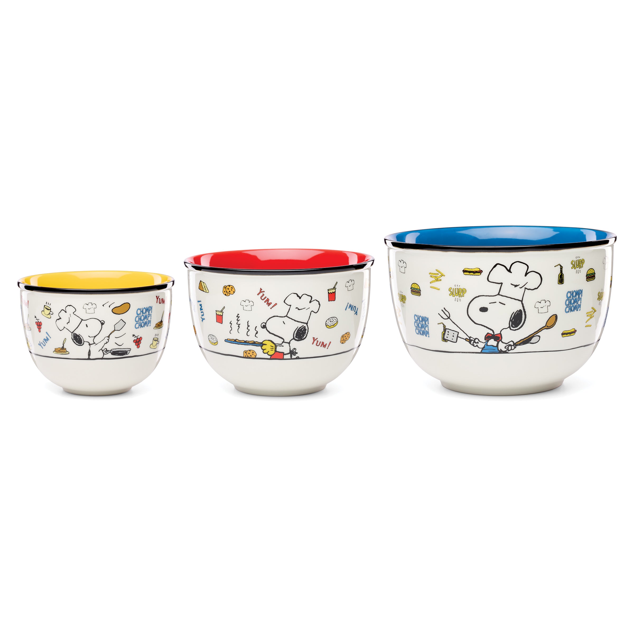 Chef Snoopy 3-Piece Mixing Bowl Set - Non-Slip Bottom, Stainless Steel Kitchen Bowls for Baking, Mixing & Food Prep - Perfect for Home Cooks & Professional Chefs
