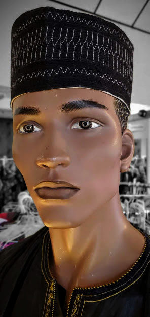 Authentic African Mallam Hat Kufi Cap - Ajuba DPH4020 - Perfect for Cultural Events, Weddings & Special Occasions