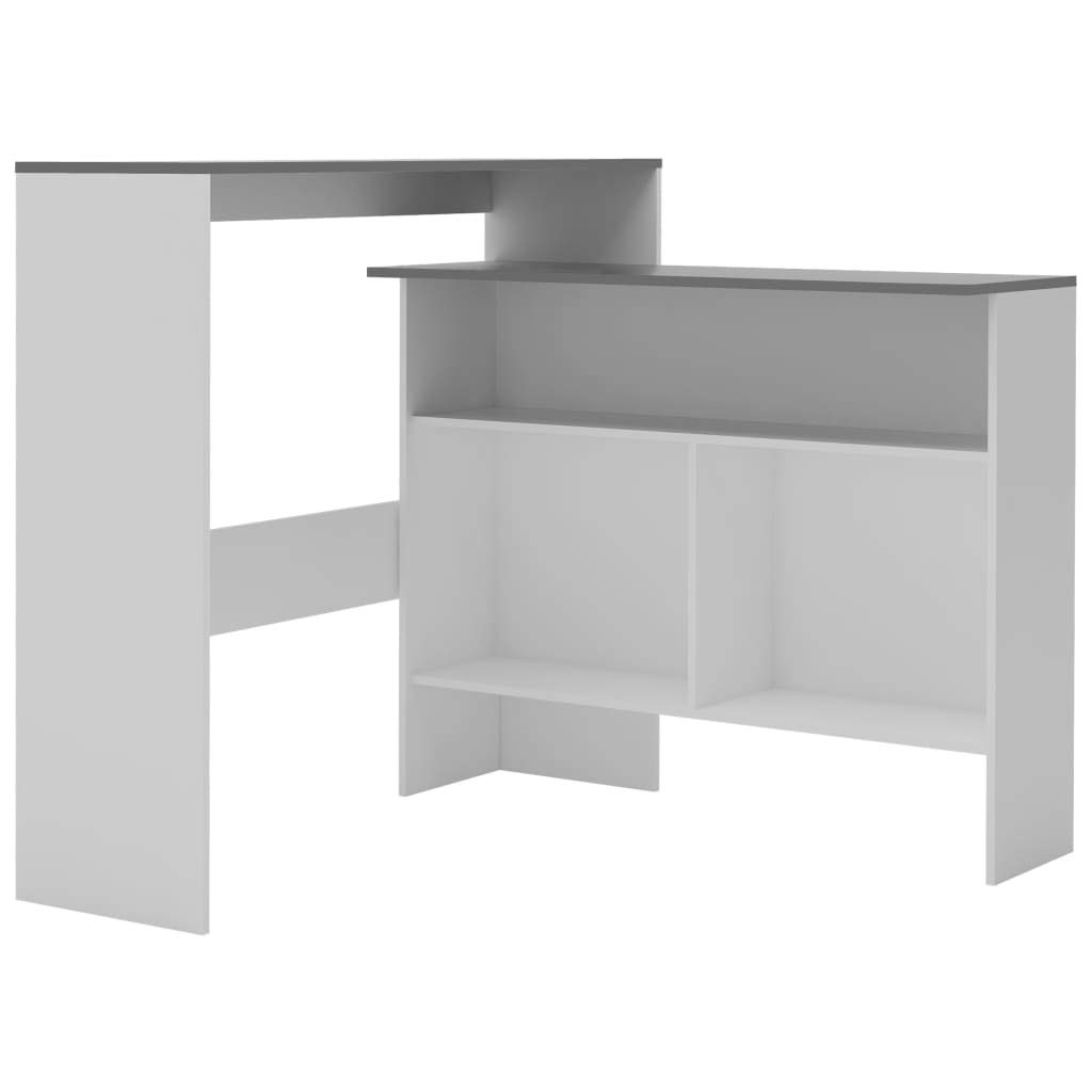 Rectangular Bistro Bar Table with 2 Interchangeable Table Tops (White & Gray) - 51.18