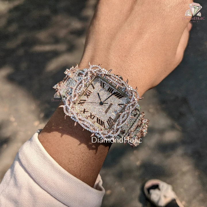 Luxury Men's Designer Watch with Moissanite Diamond - Elegant Valentine's Day Gift for Boyfriend, Husband, Anniversary - Perfect for Formal Events, Date Nights & Special Occasions