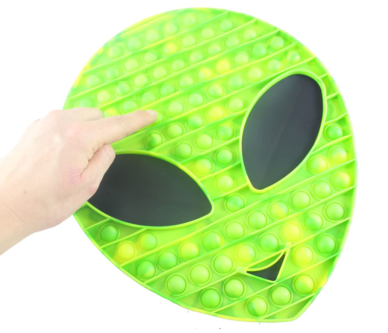 Green Jumbo Alien Bubble Pop Fidget Toy - Silicone Push Poke Sensory Stress Relief Toy for Kids & Adults - Bubble Popper Anxiety Reducer for Classroom, Office & Travel - OT Approved Fidget Tool (1 Green Alien)